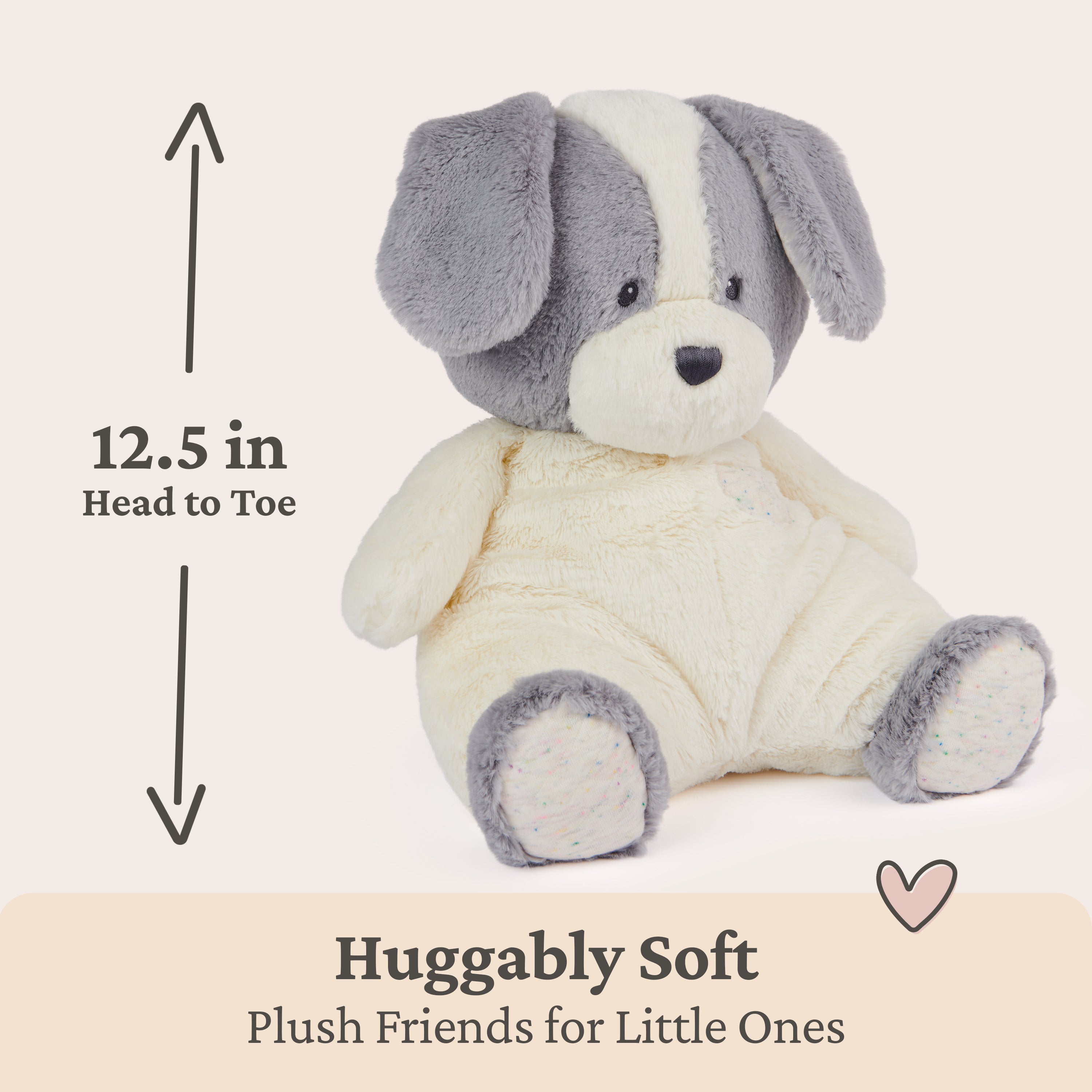 Baby GUND Oh So Snuggly Puppy, Large Stuffed Animal Dog for Babies and Infants, Grey/White, 12.5”
