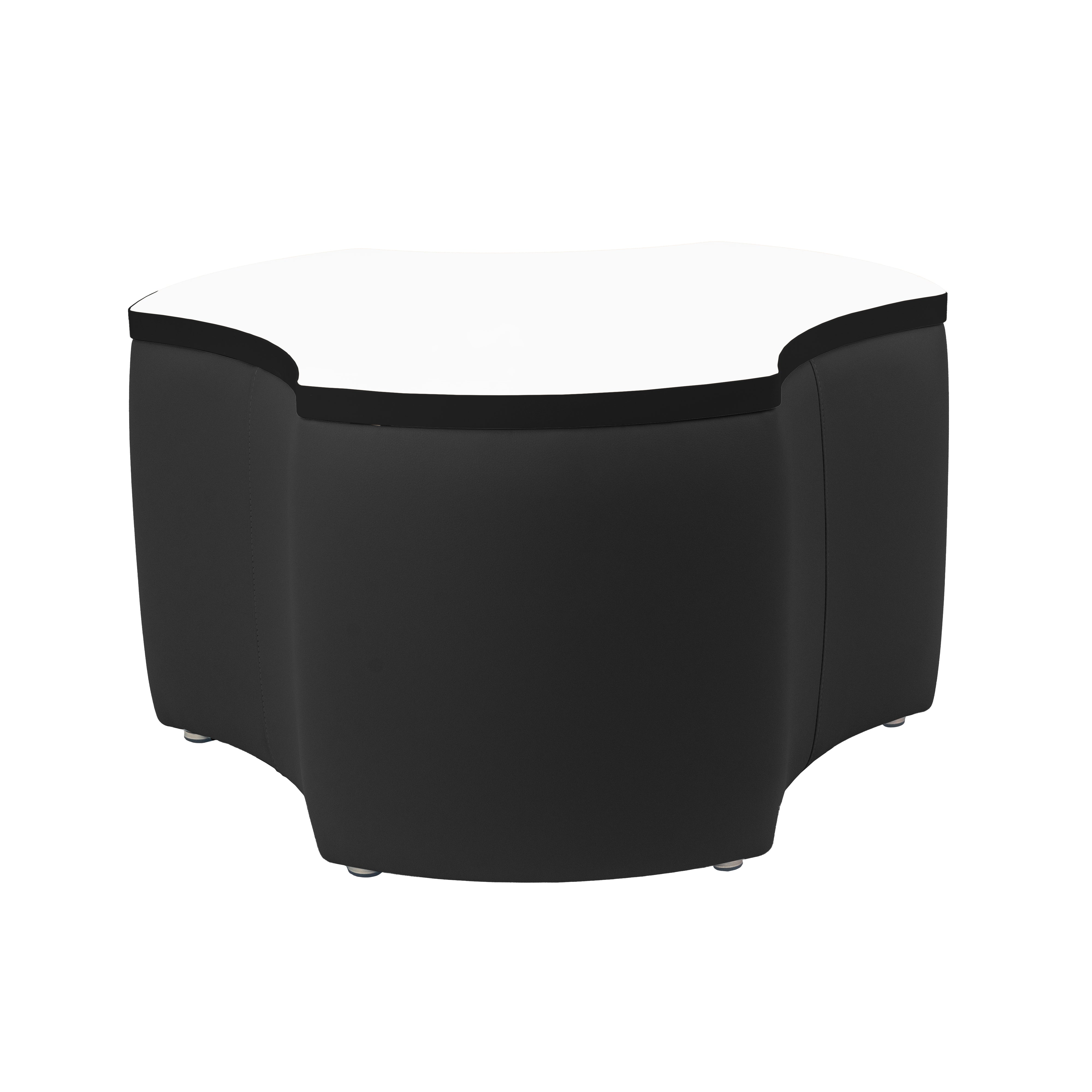 Pro Series Upholstered Cog Dry-Erase Ottoman Table 18" Height - Black/Whiteboard