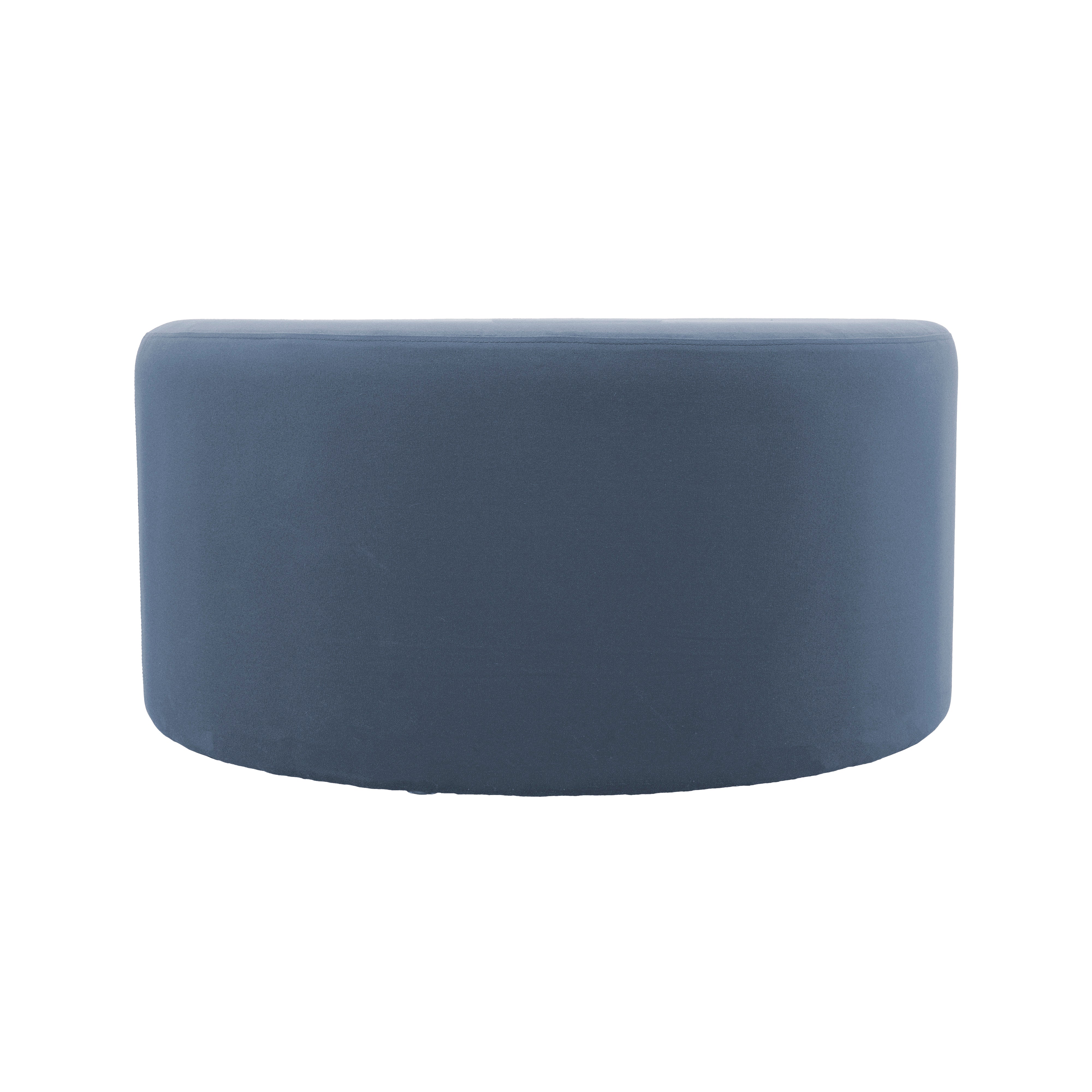 Outdoor 36" Round Ottoman with Sunbrella®, 18" H - Canvas Haze