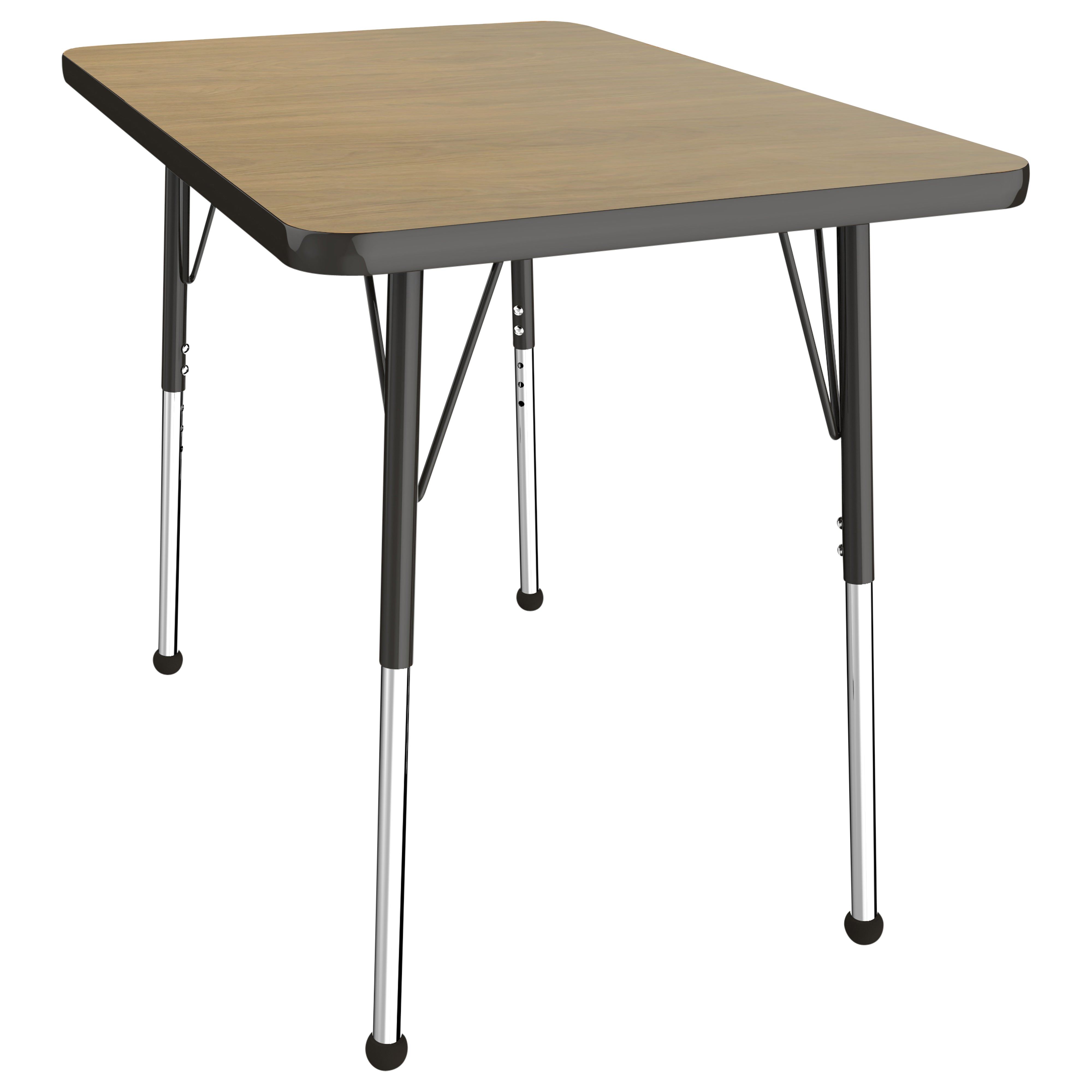 24" x 36" Rectangle T-Molding Activity Table with Adjustable Standard Ball Glide Legs - Pasadena Oak/Black