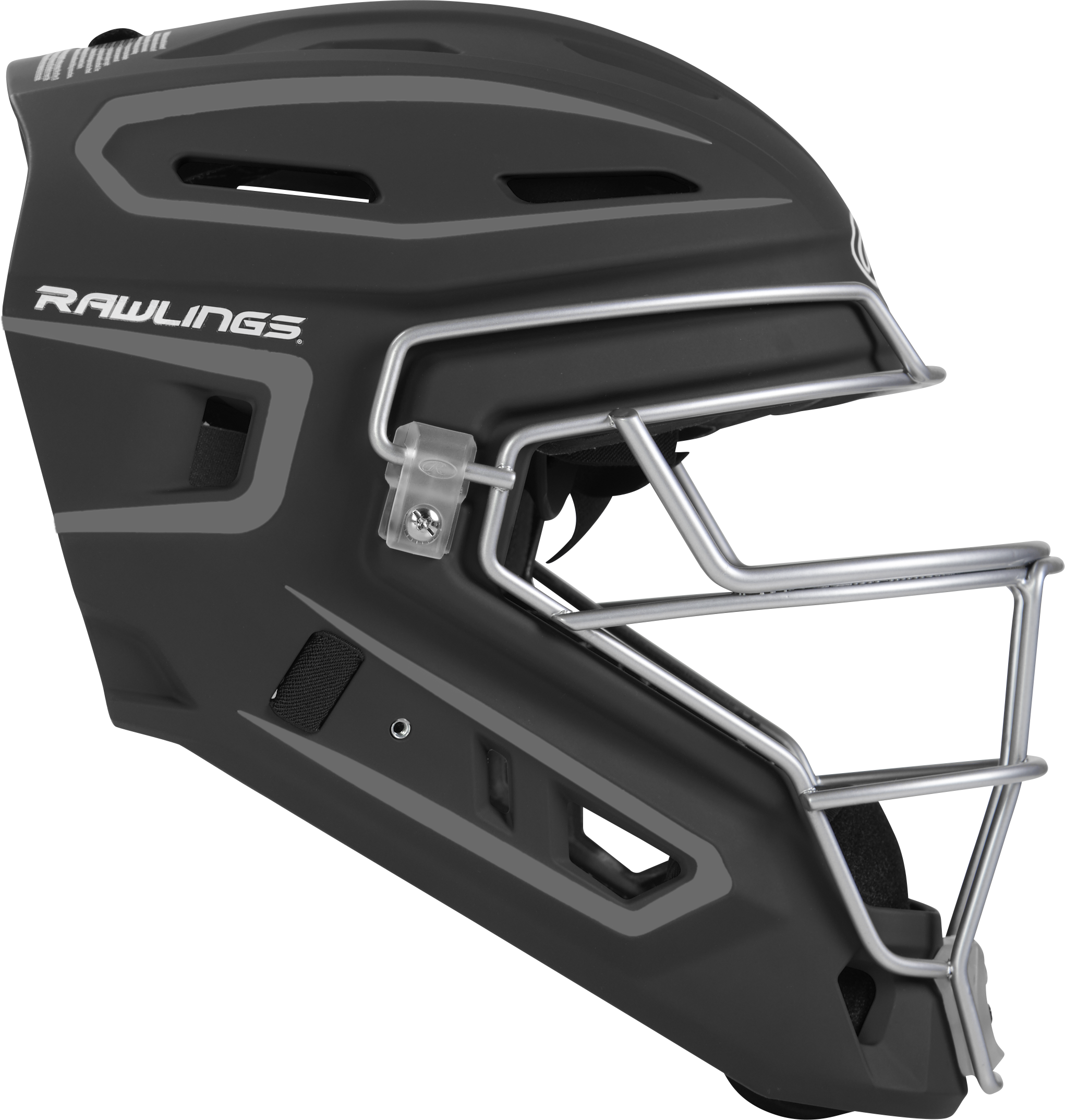 Rawlings Velo 2.0 Matte Junior Catchers Helmet - Black/Graphite