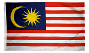 Malaysia Flag 5x8 ft. Nylon SolarGuard Nyl-Glo 100% Made in USA to Official United Nations Design Specifications.