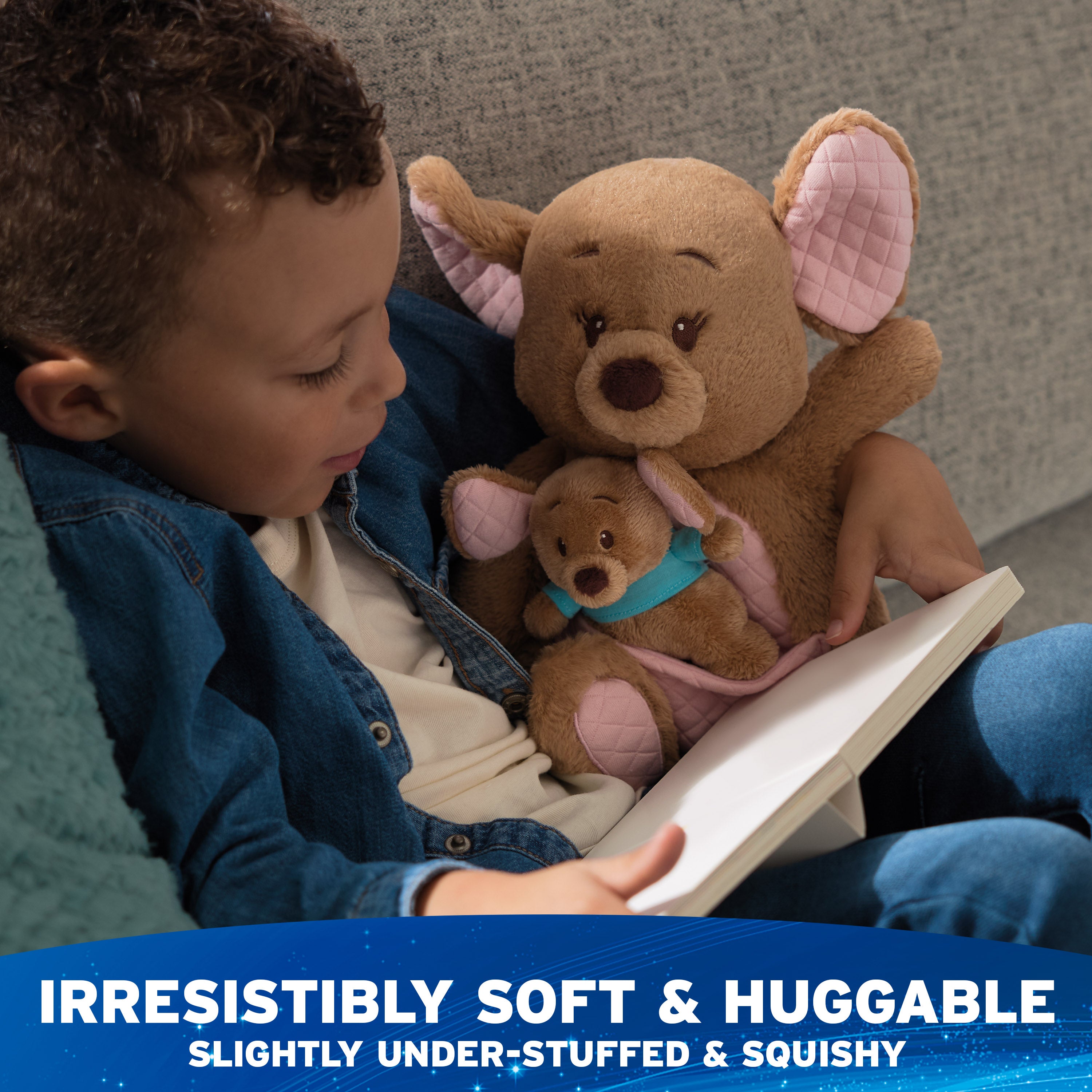 GUND Disney Official Kanga and Roo Oh So Snuggly Plush, Winnie the Pooh, Kangaroo and Baby Stuffed Animals for Ages 1 and Up, Brown, 12.5”