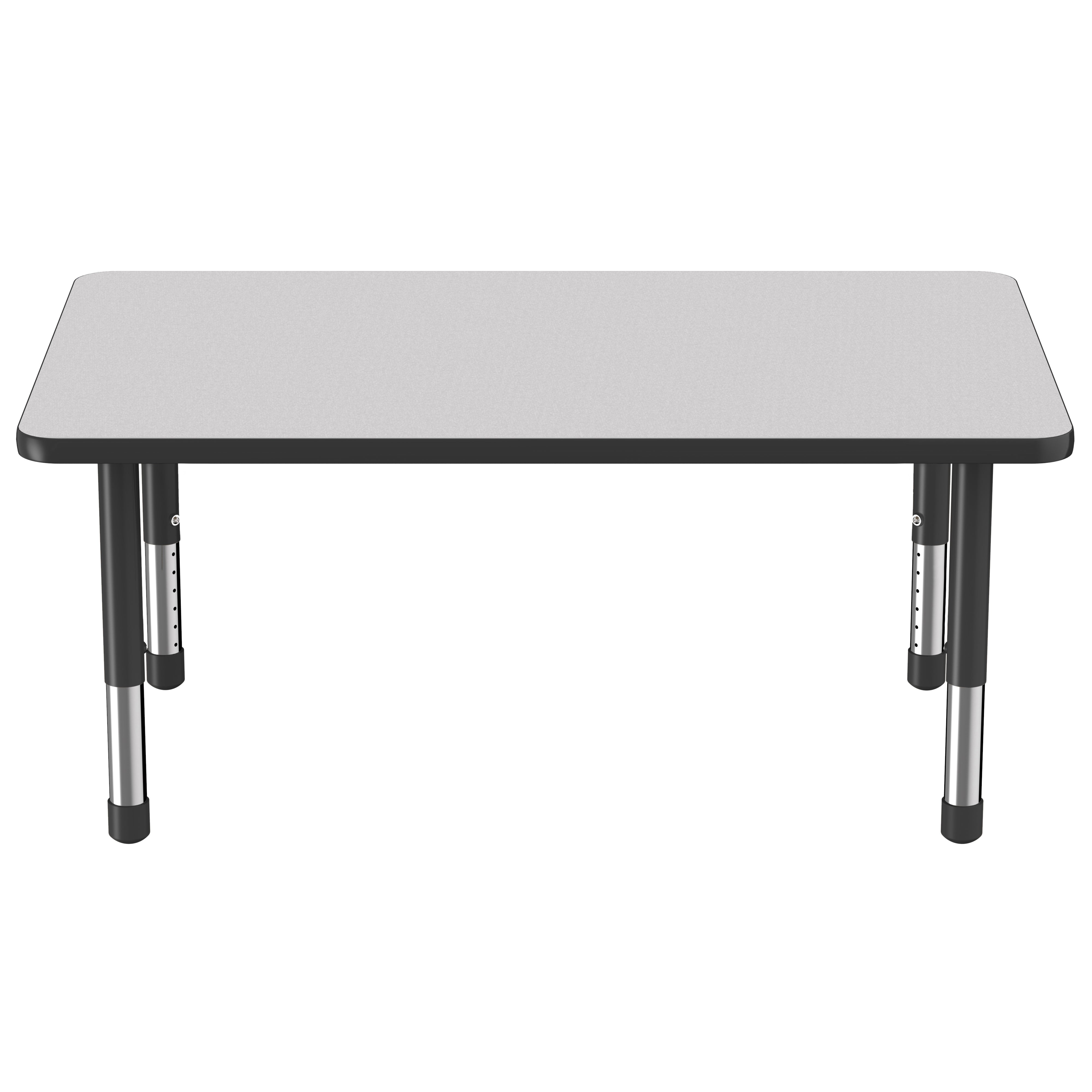 30" x 48" Rectangle Thermofused Activity Table with Adjustable Chunky Legs - Gray/Black