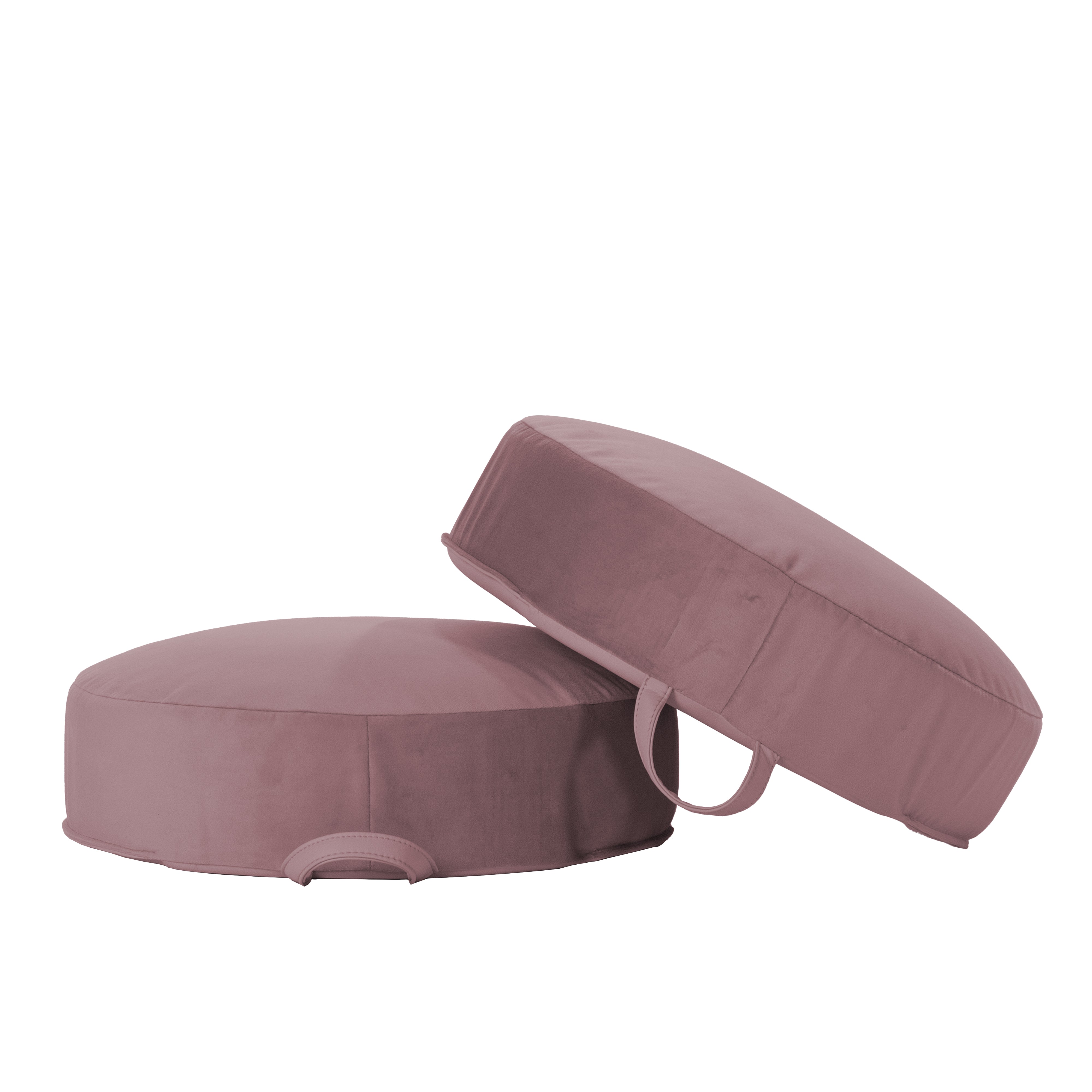 Overstuffed Microfiber Floor Cushions, 2-Piece - Mauve