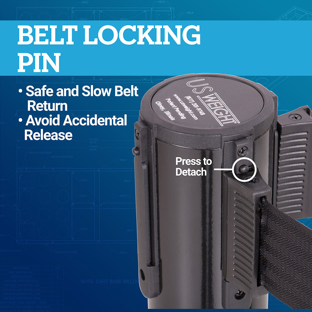 Black post and 13' Black Belt ‐  2 pack