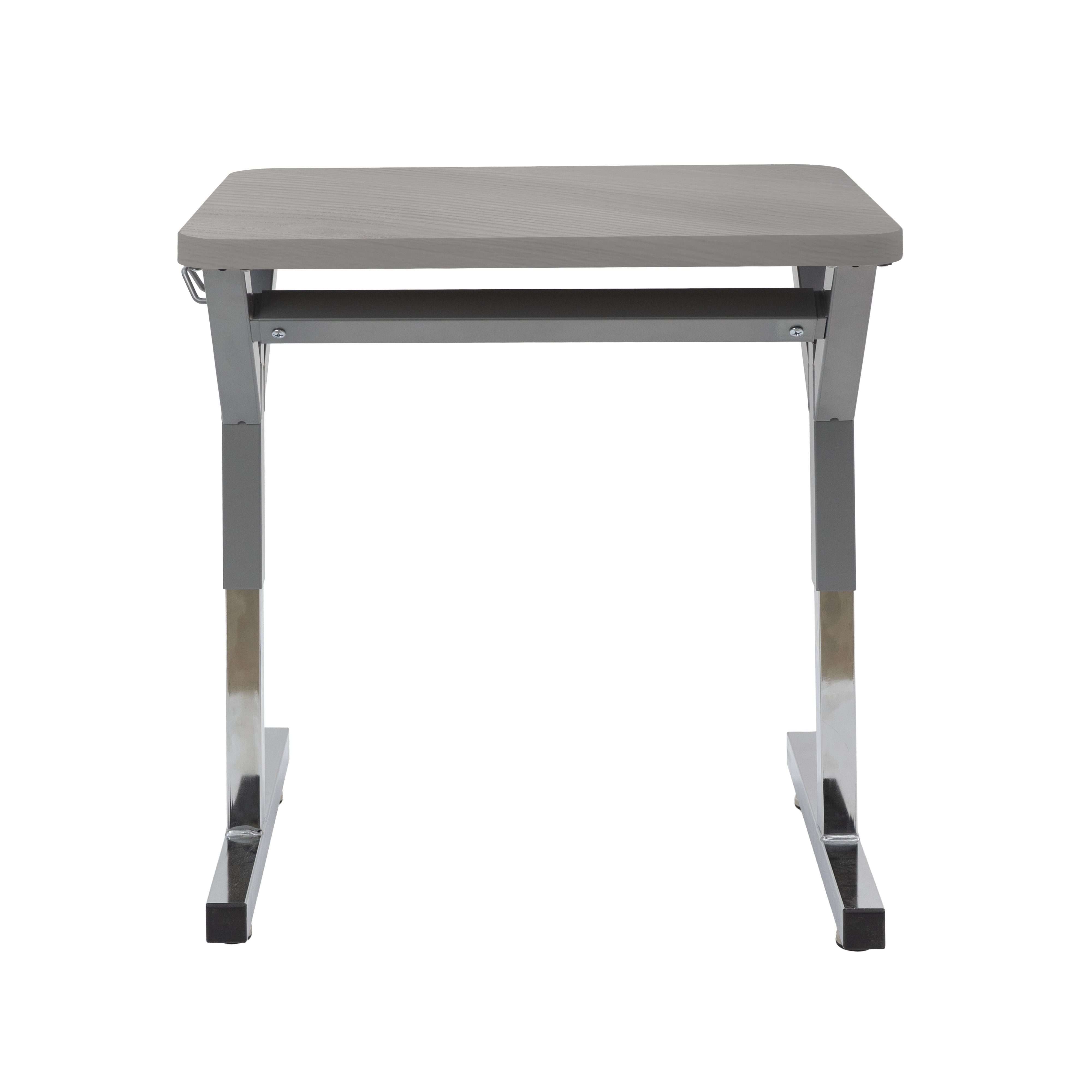 20" x 26" Rectangle Thermofused Table Desk with Adjustable Y-Frame - Light Gray Wood/Silver