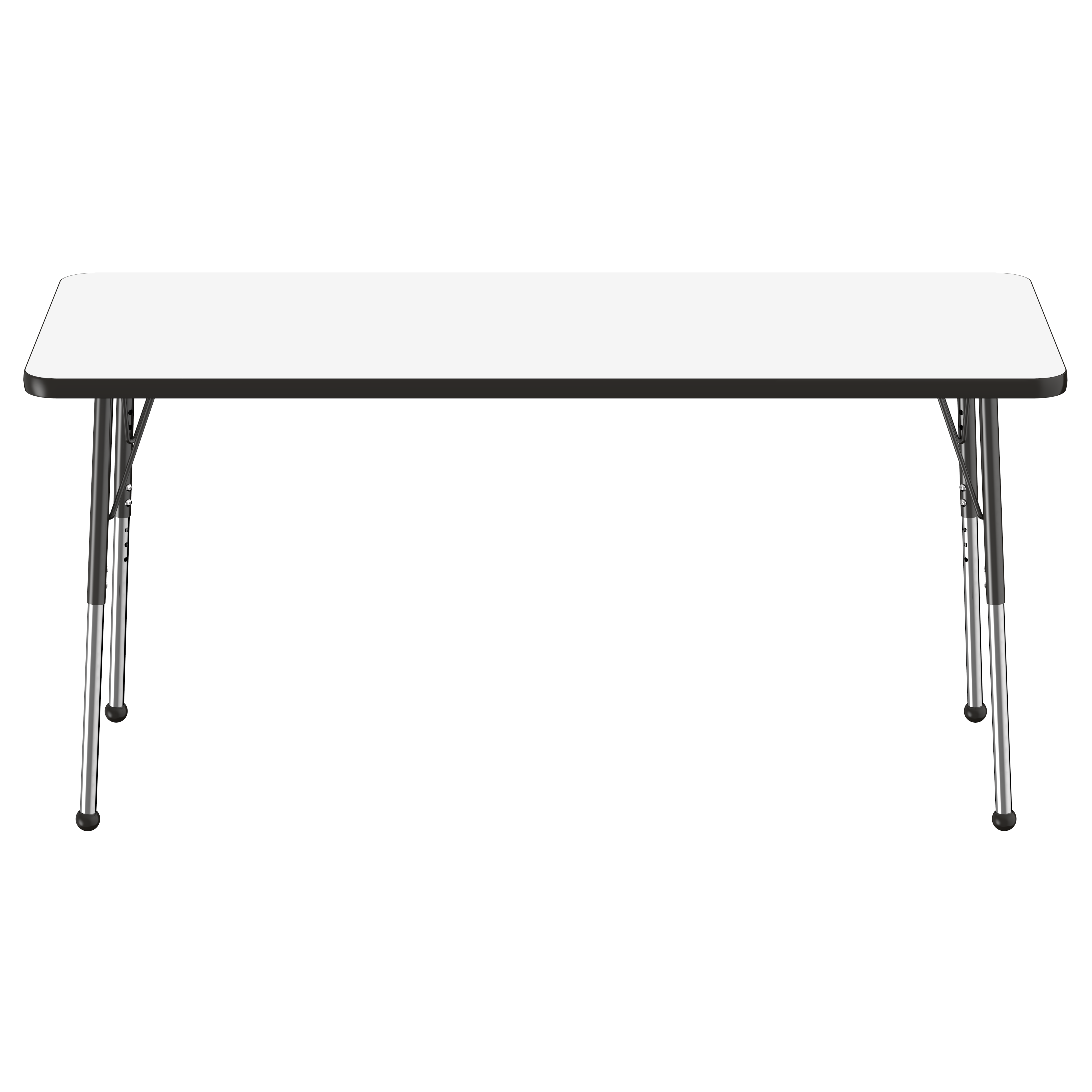 24" x 60" Rectangle Dry-Erase Activity Table with Adjustable Standard Ball Glide Legs - Whiteboard/Black