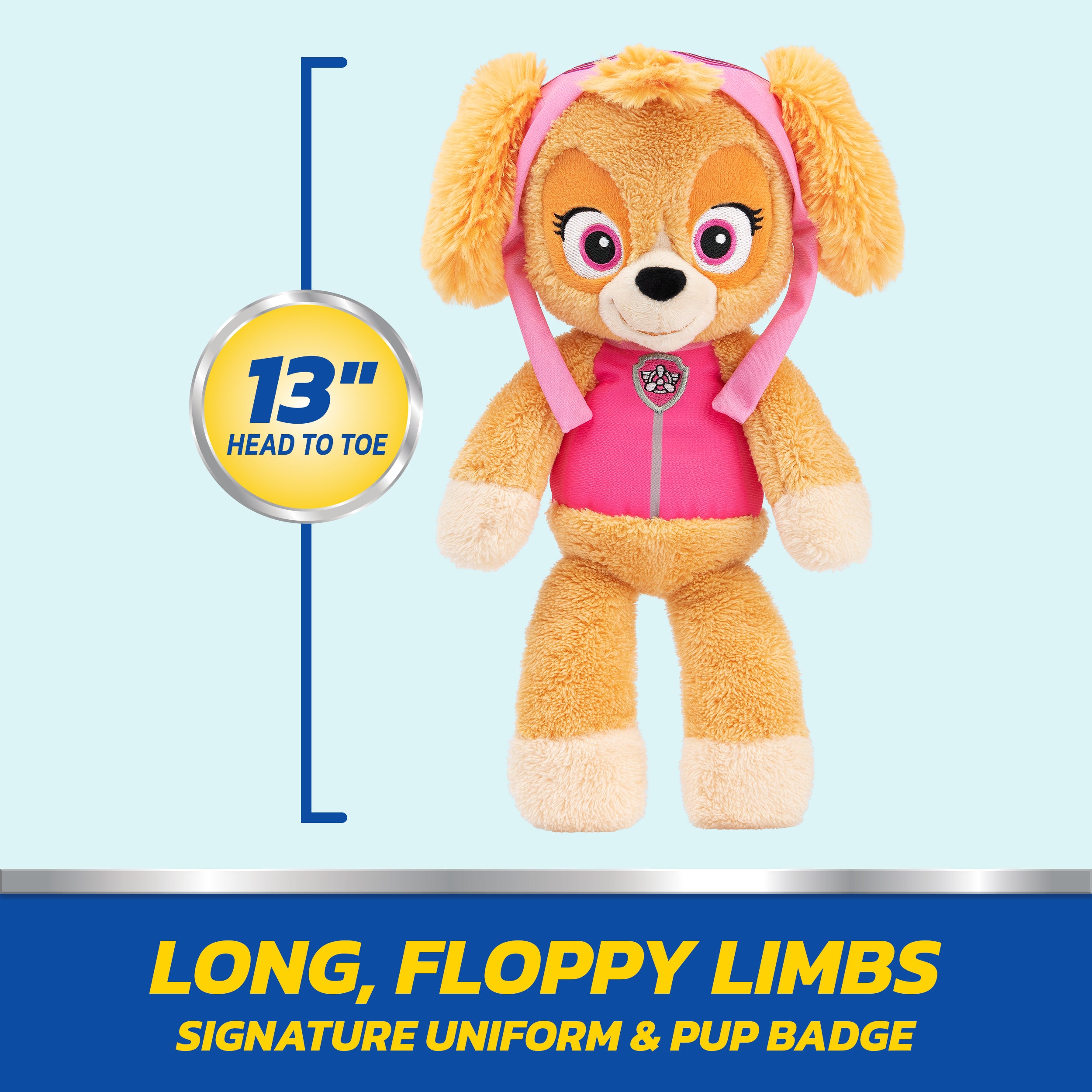 GUND PAW Patrol Official Skye Take Along Buddy Plush Toy, Premium Stuffed Animal for Ages 1 & Up, Pink/Brown, 13”