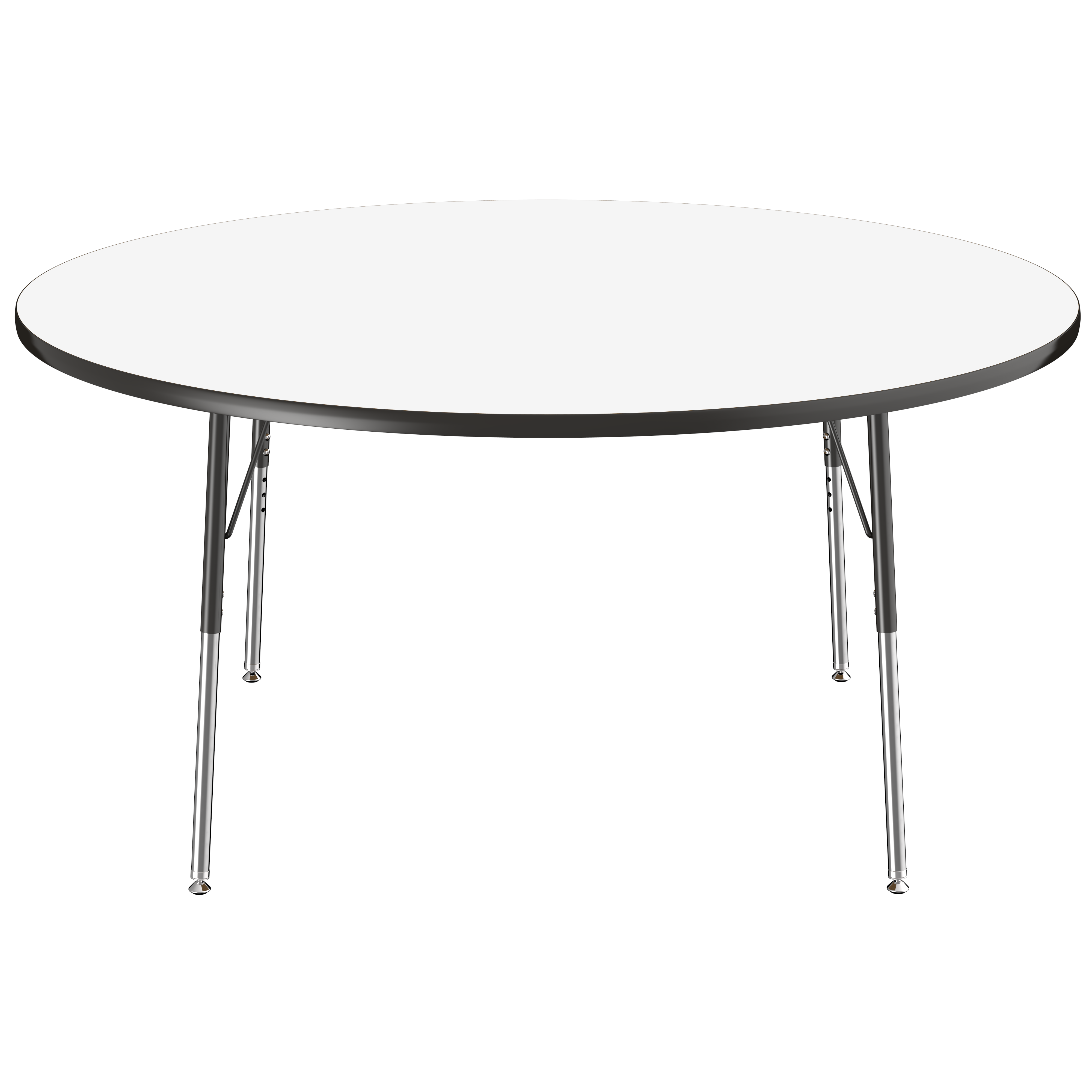 60" Round Dry-Erase Activity Table with Adjustable Standard Swivel Glide Legs - Whiteboard/Black