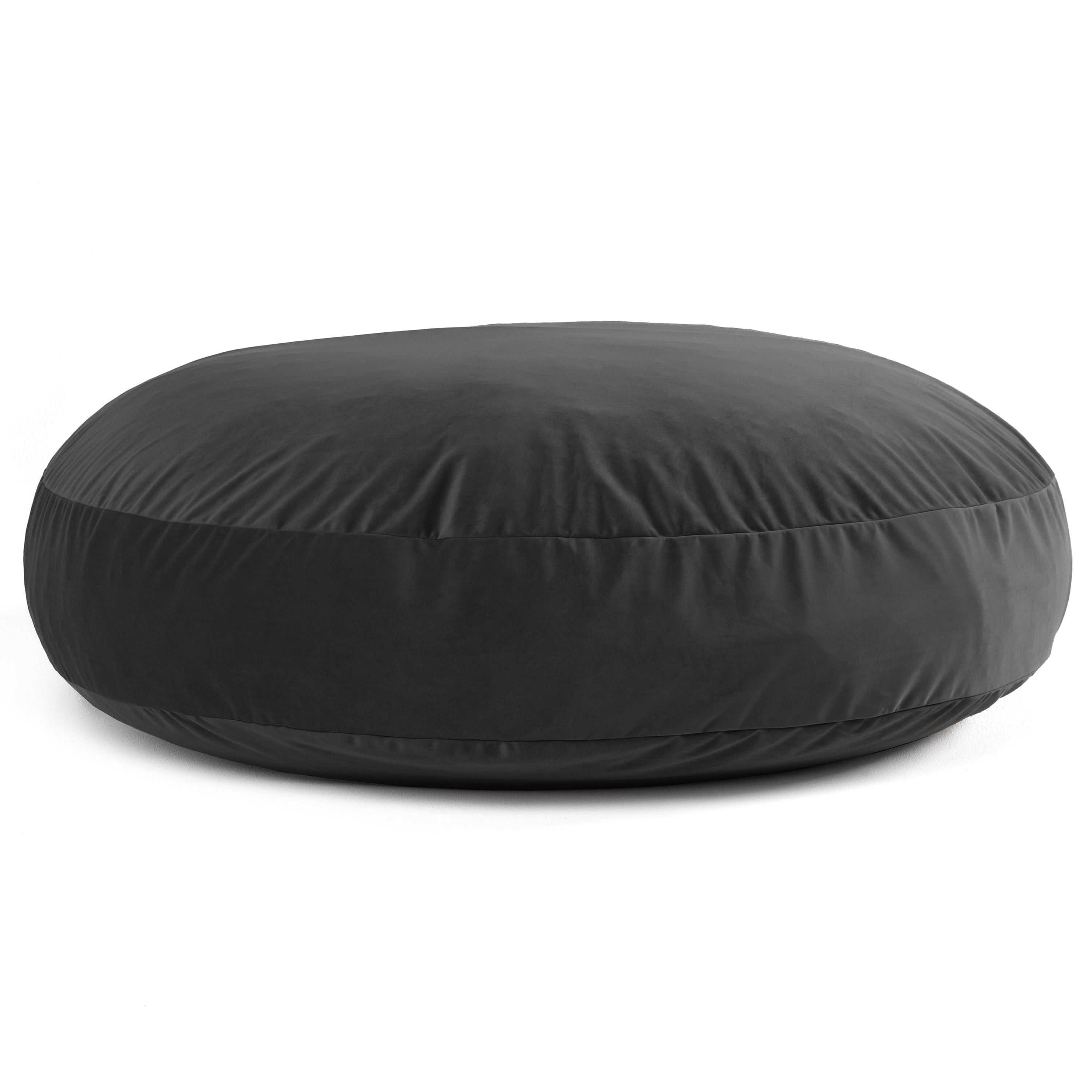 Jaxx 6 Foot Cocoon - 2-in-1 Convertible Bean Bag Bed & Large Bean Bag Chair for Adults, Premium Lush Velvet - Black