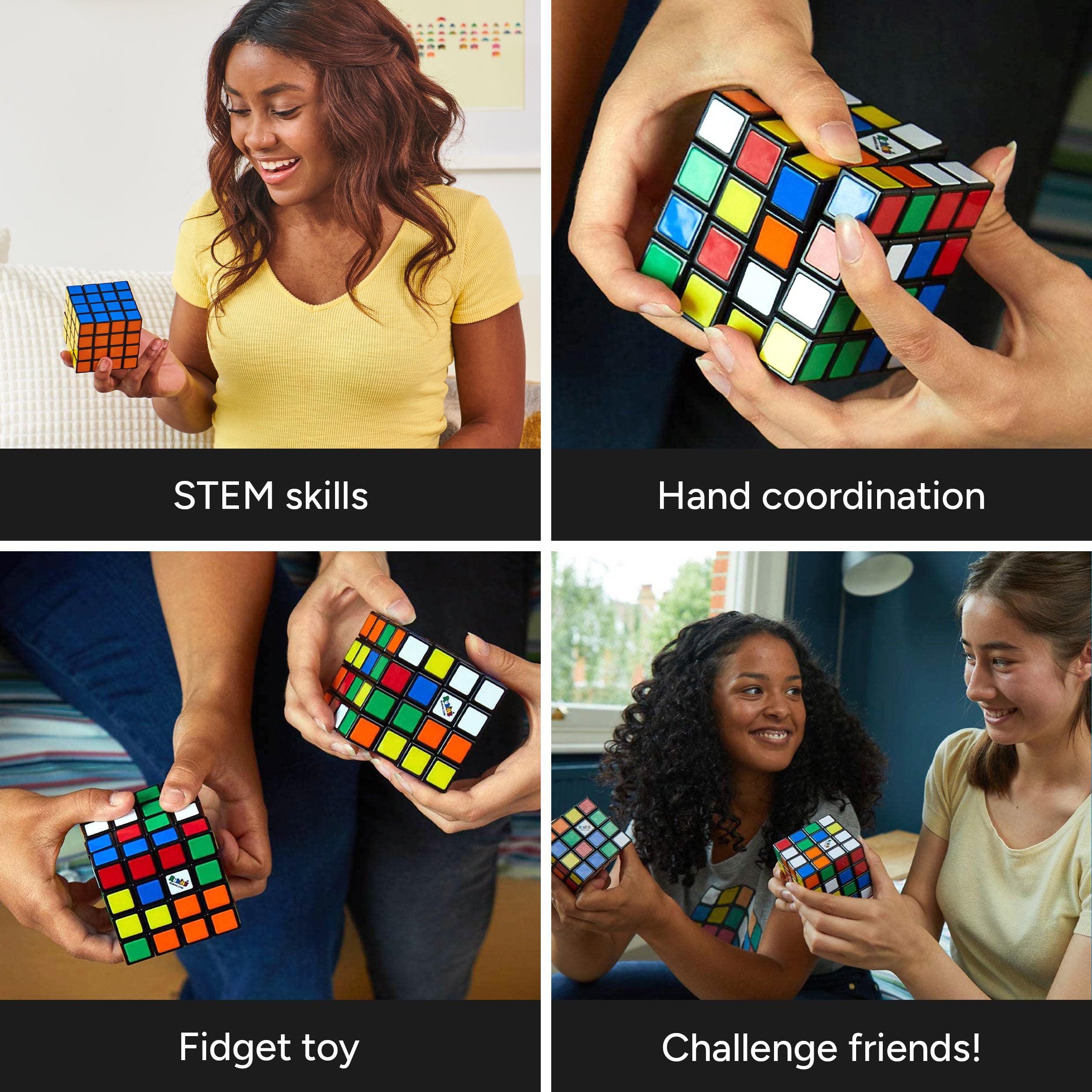 Rubik’s Cube, The Official 4x4 Rubik's Cube, Problem-Solving Brain Teaser, Classic Color-Matching Puzzle, Fidget Toy, Sensory Puzzle for Adults, Teens, Kids, for Ages 8 & Up