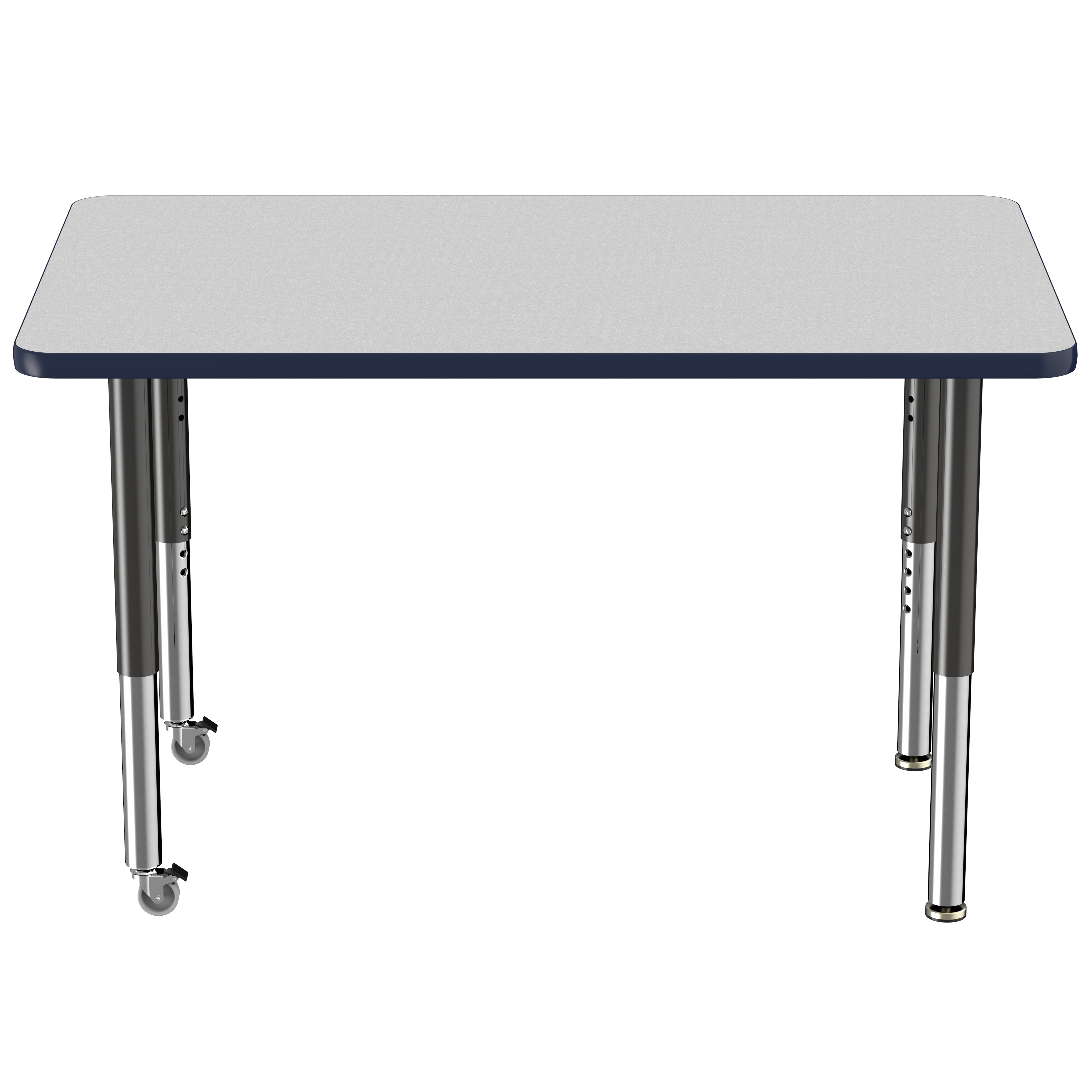 30" x 48" Rectangle T-Molding Activity Table with Adjustable Super Legs - Gray/Navy/Black