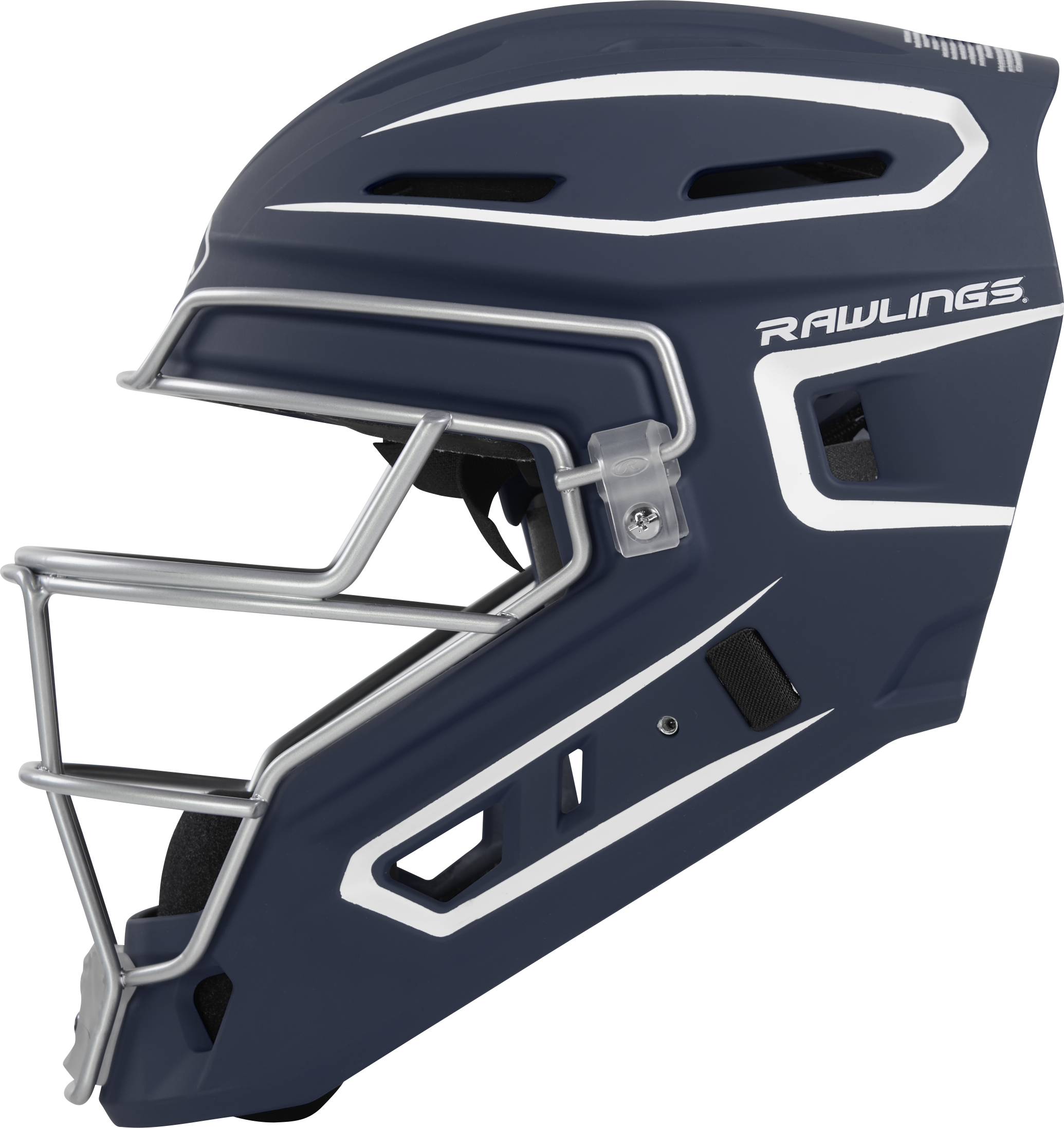 Rawlings Velo 2.0 Matte Junior Catchers Helmet - Navy/White