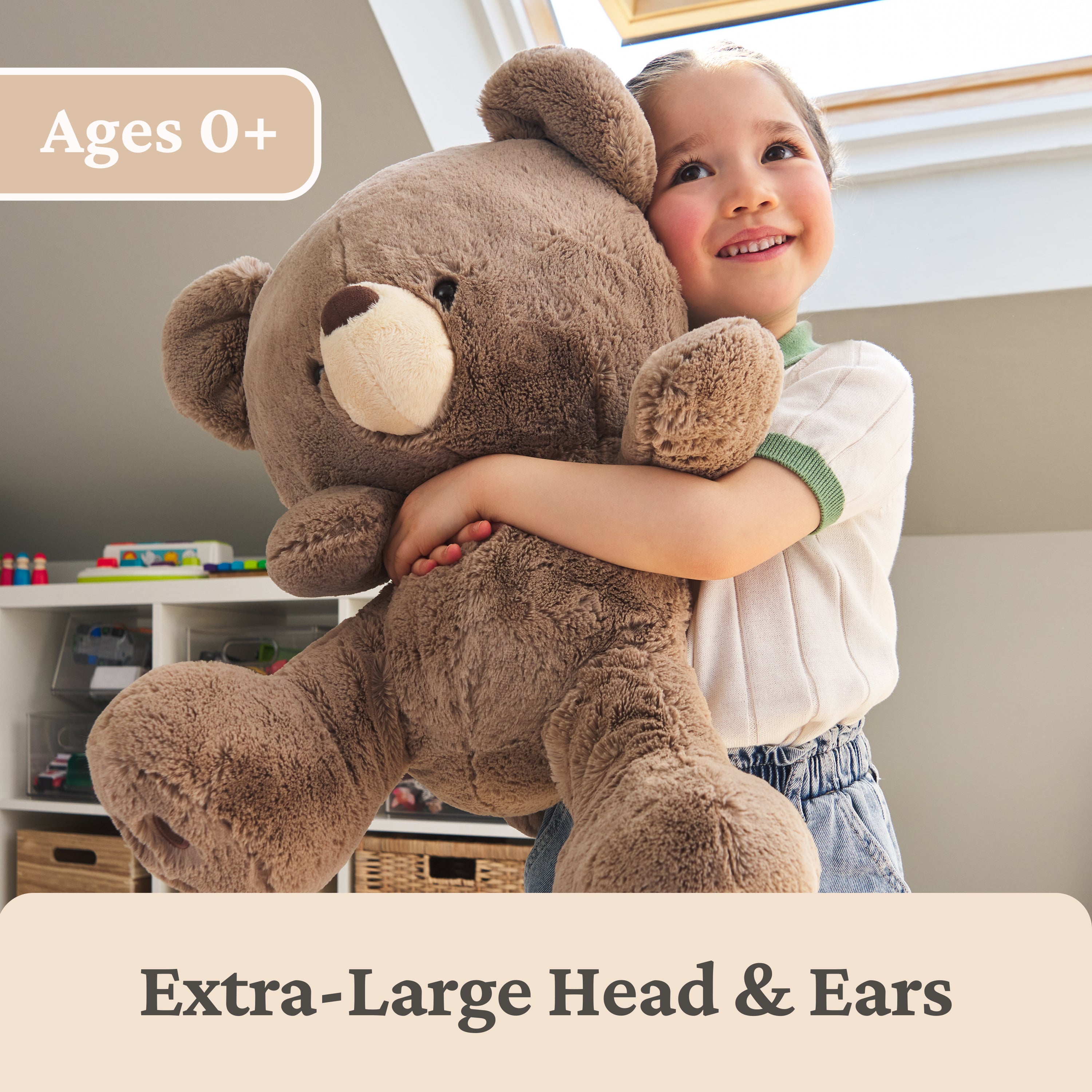GUND Kai Teddy Bear, Premium Plush Toy Stuffed Animal for Ages 1 & Up, Taupe/Light Brown, 23"