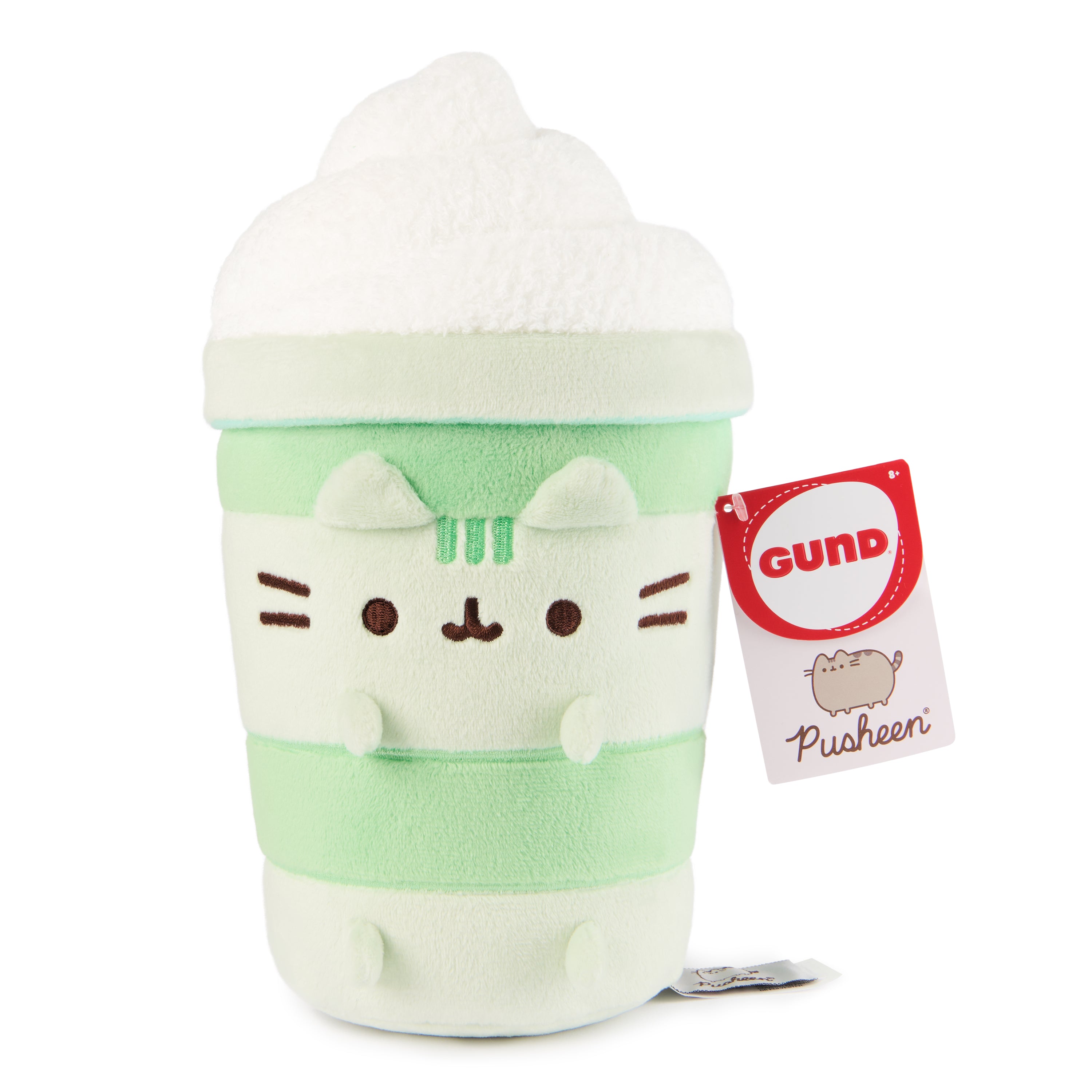 GUND Pusheen Sips Matcha Latte Plush, Matcha Tea, Toy Dessert Food Stuffed Animal for Ages 8 and Up, Green, 9.5”