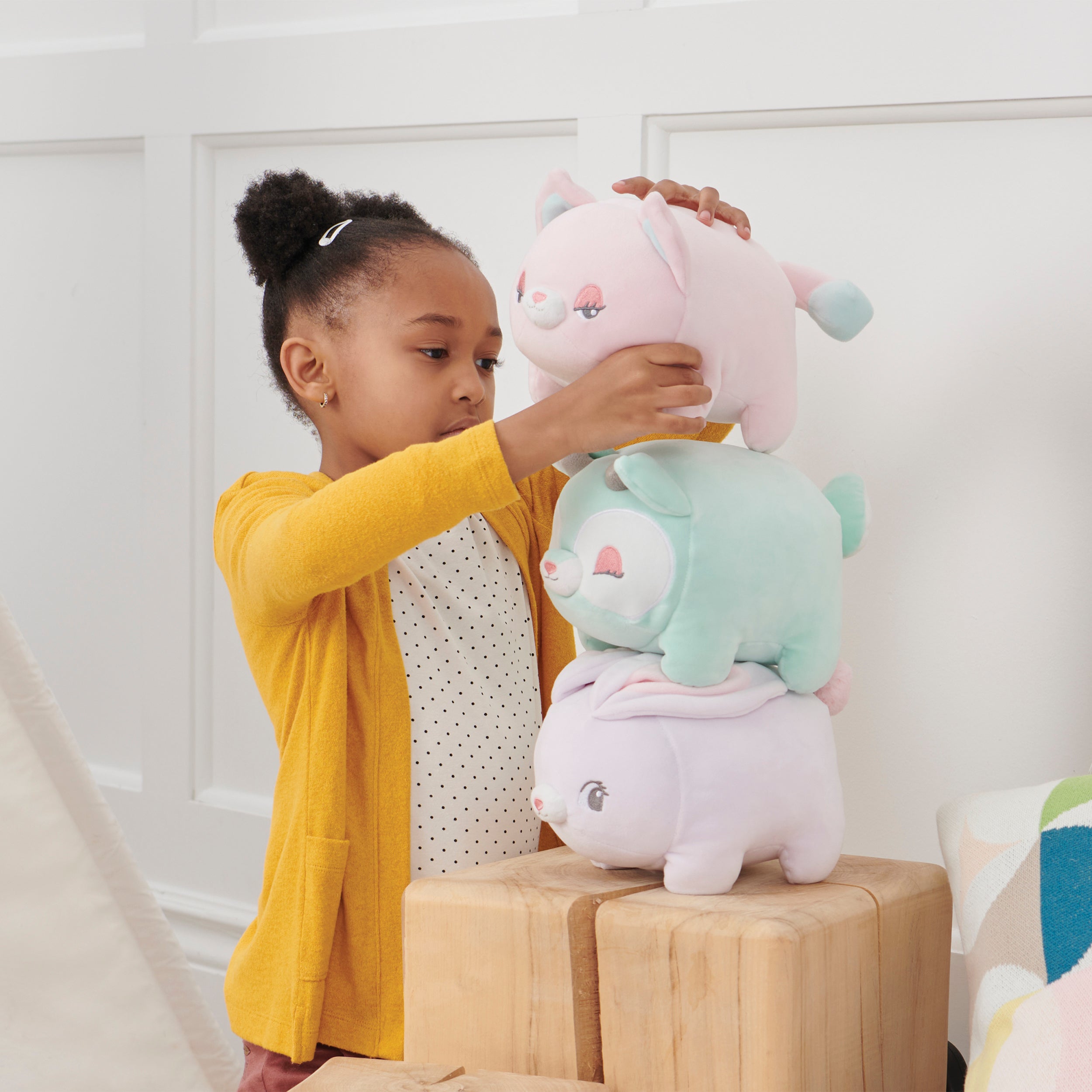 GUND Glow Bops BunBop Bunny Stuffed Animal, Touch Activated Glow in the Dark LED Plush Toy, Squishy Toy for Ages 3 and Up, 8”