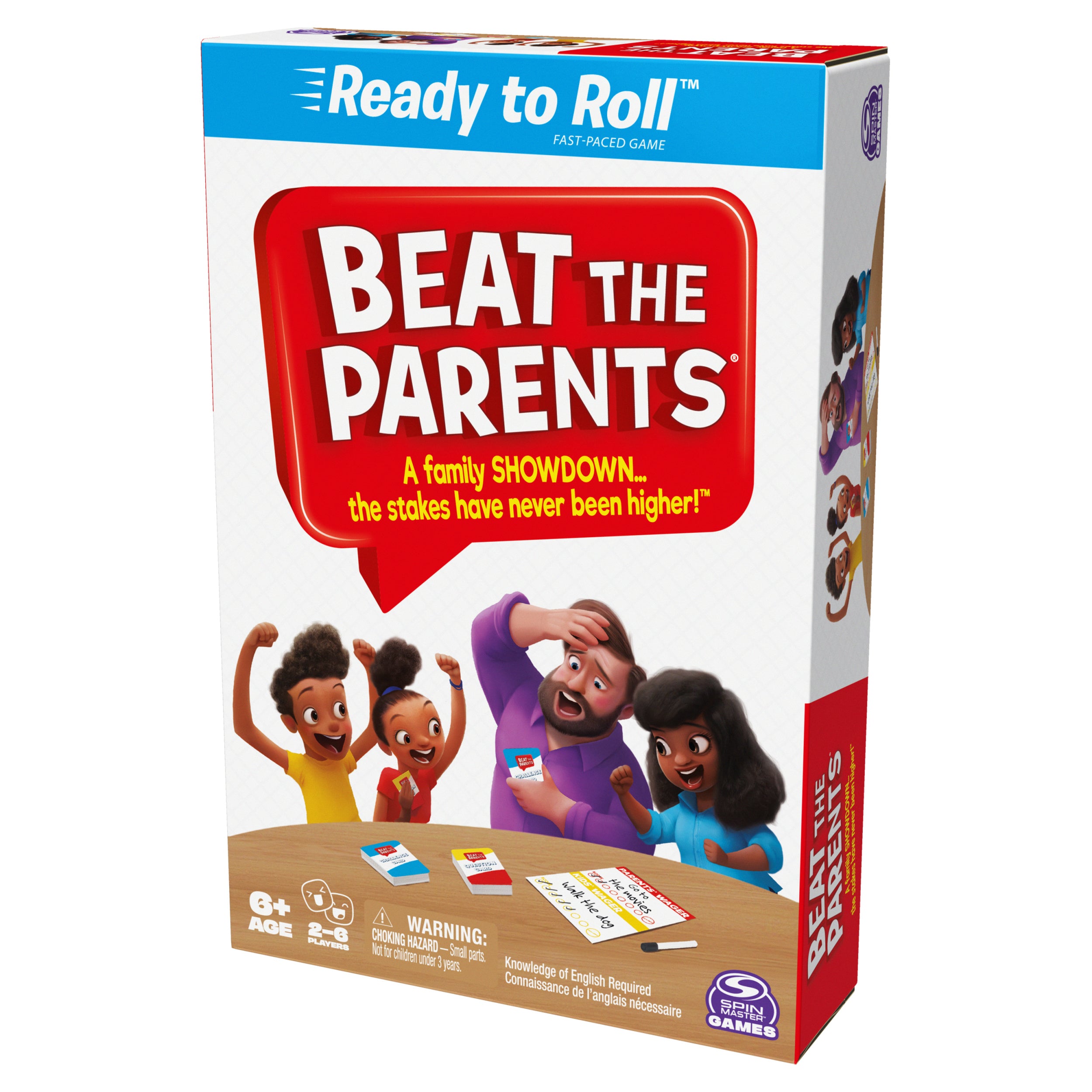 Beat the Parents, Ready to Roll Board Game Fast-Paced Classic Trivia Cards for Family Game Night, for Adults and Kids Ages 6 and up
