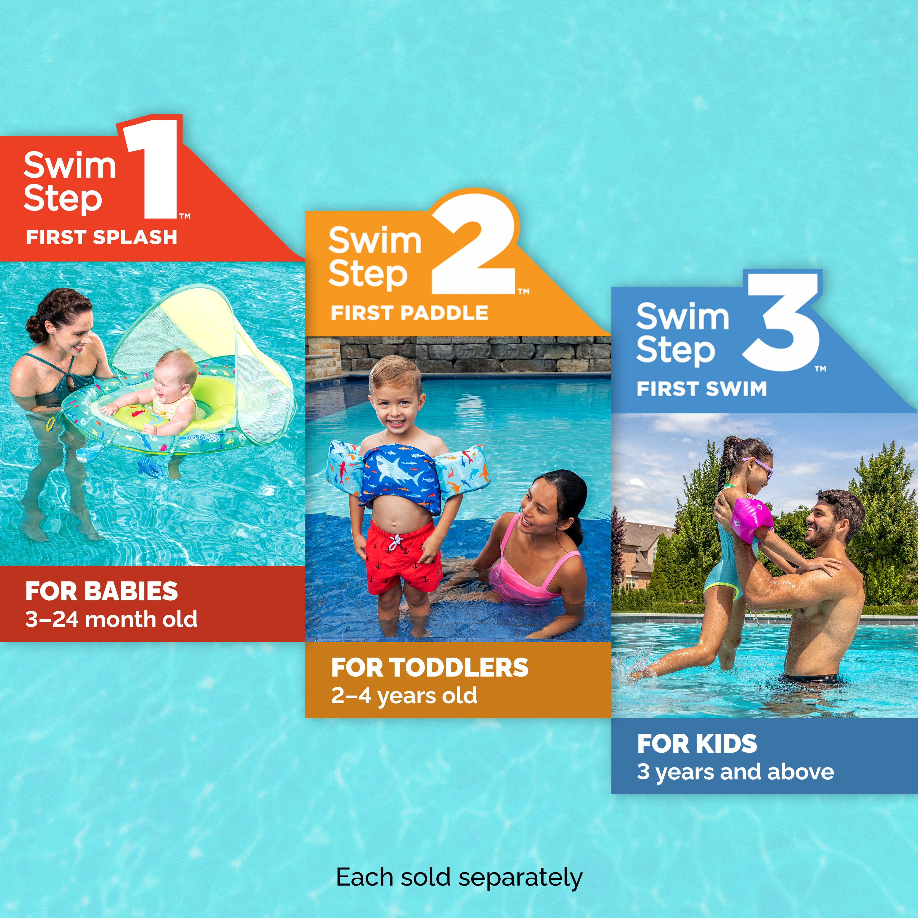 SwimWays Swim Vest, Learn To Swim Personal Flotation Device for Swim Training, Pool Floats & Swimming Pool Accessories for Kids 2-4 Years, Styles May Vary