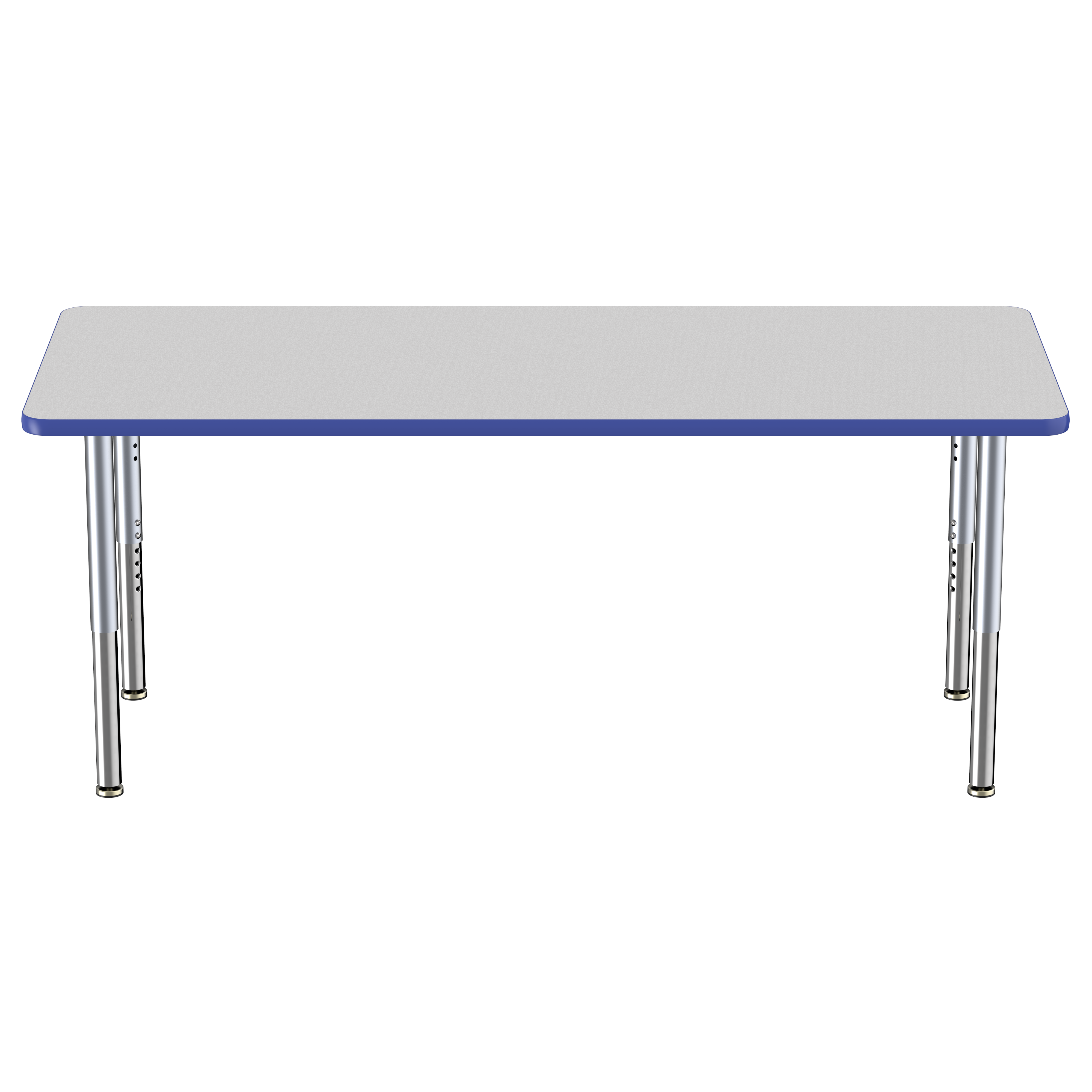 30" x 72" Rectangle Thermofused Activity Table with Adjustable Super Legs - Gray/Blue/Silver