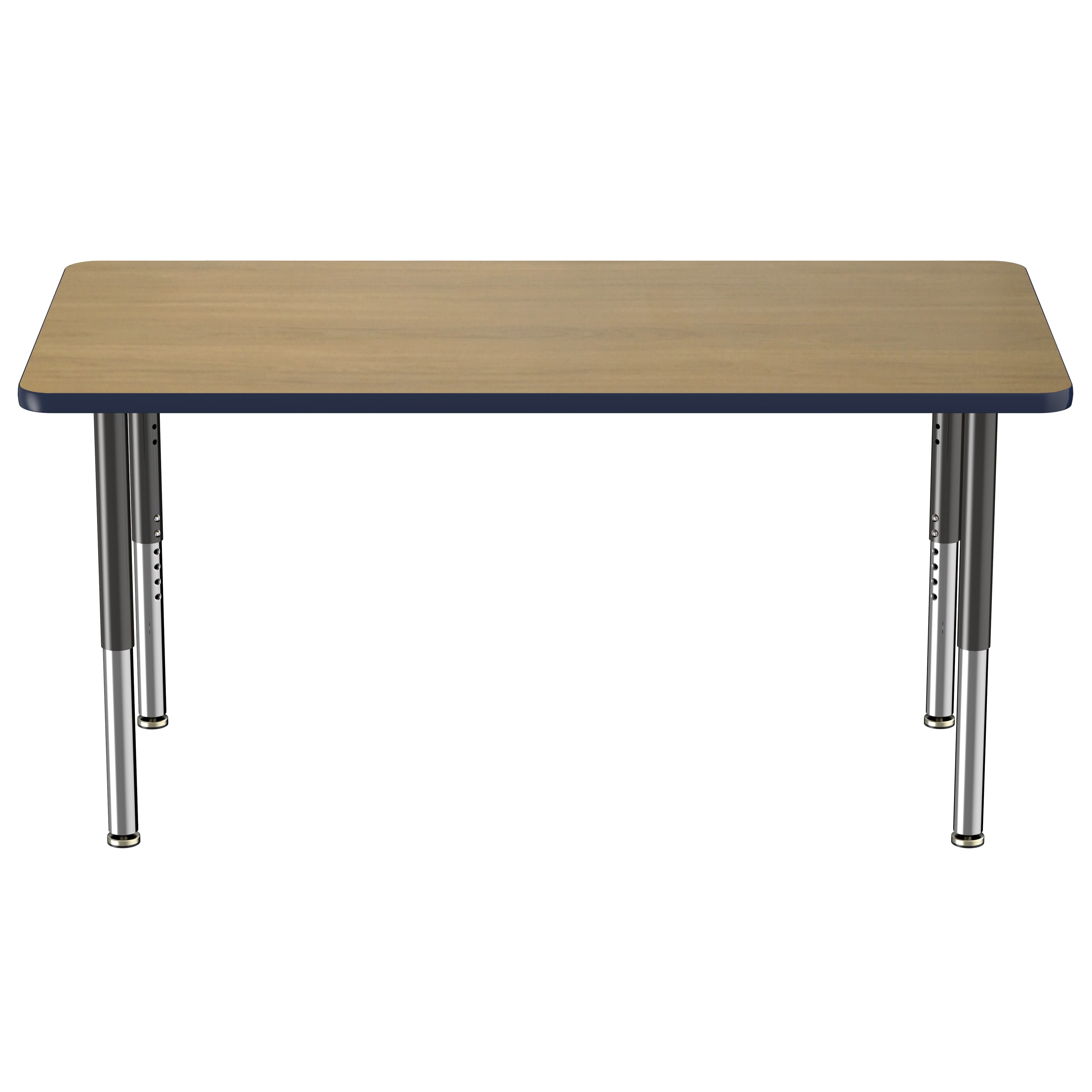 30" x 60" Rectangle T-Molding Activity Table with Adjustable Super Legs - Pasadena Oak/Navy/Black