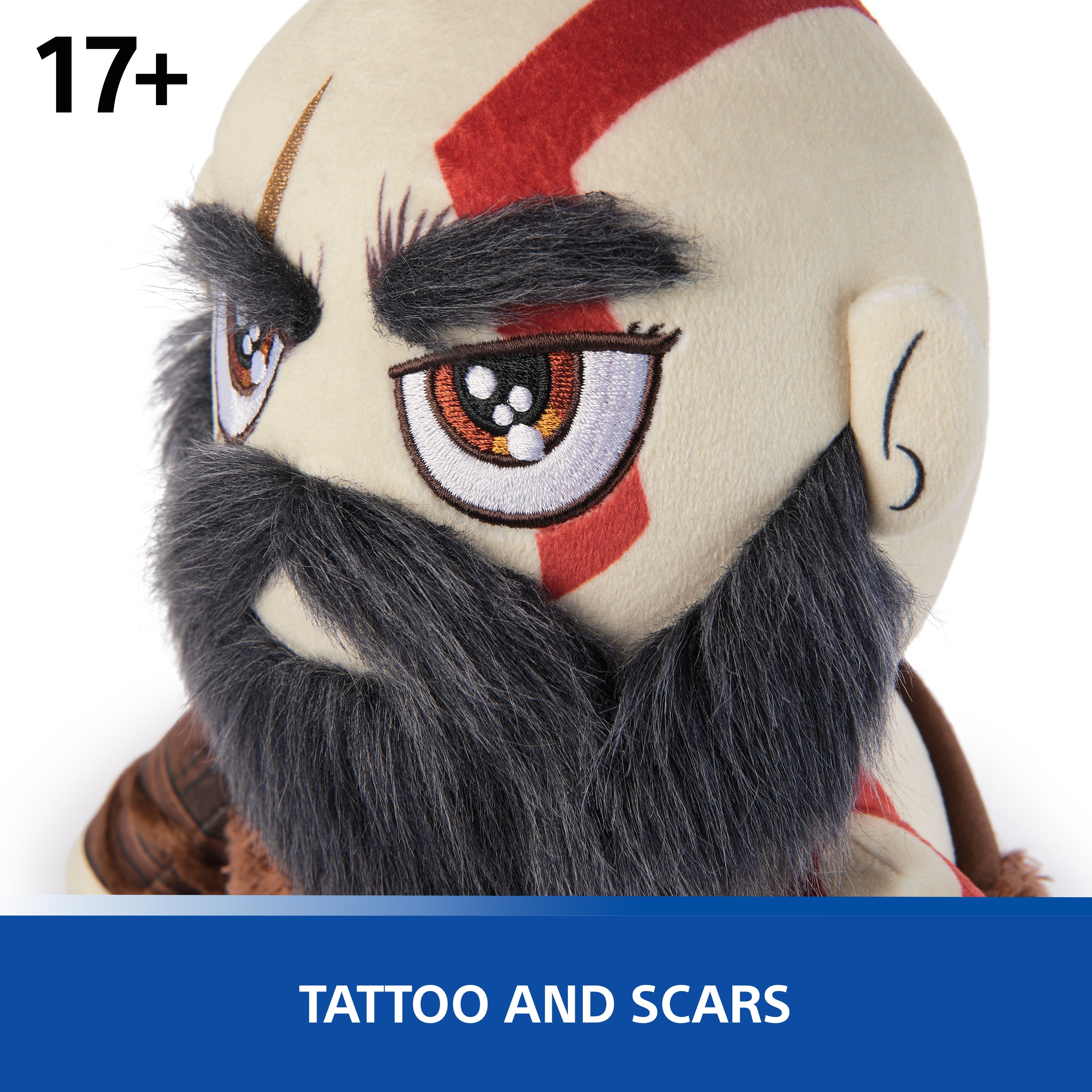PlayStation, God of War Ragnarok, Premium 10-Inch Kratos Collector Grade Plush Toy, Cute Plushies and Kids Toys for PS5 Fans of All Ages