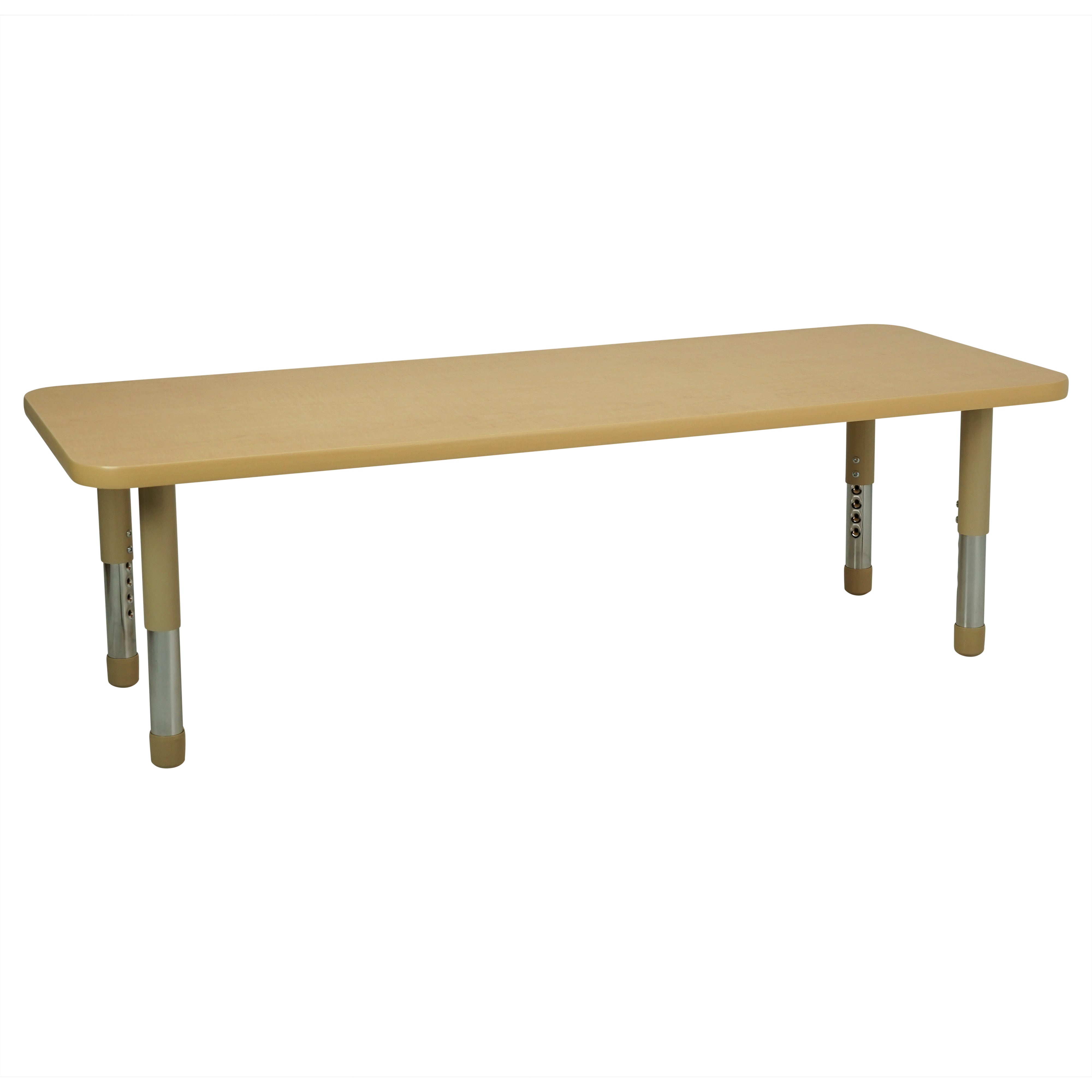 24" x 60" Rectangle T-Molding Activity Table with Adjustable Tiny Tot Legs - Maple/Sand