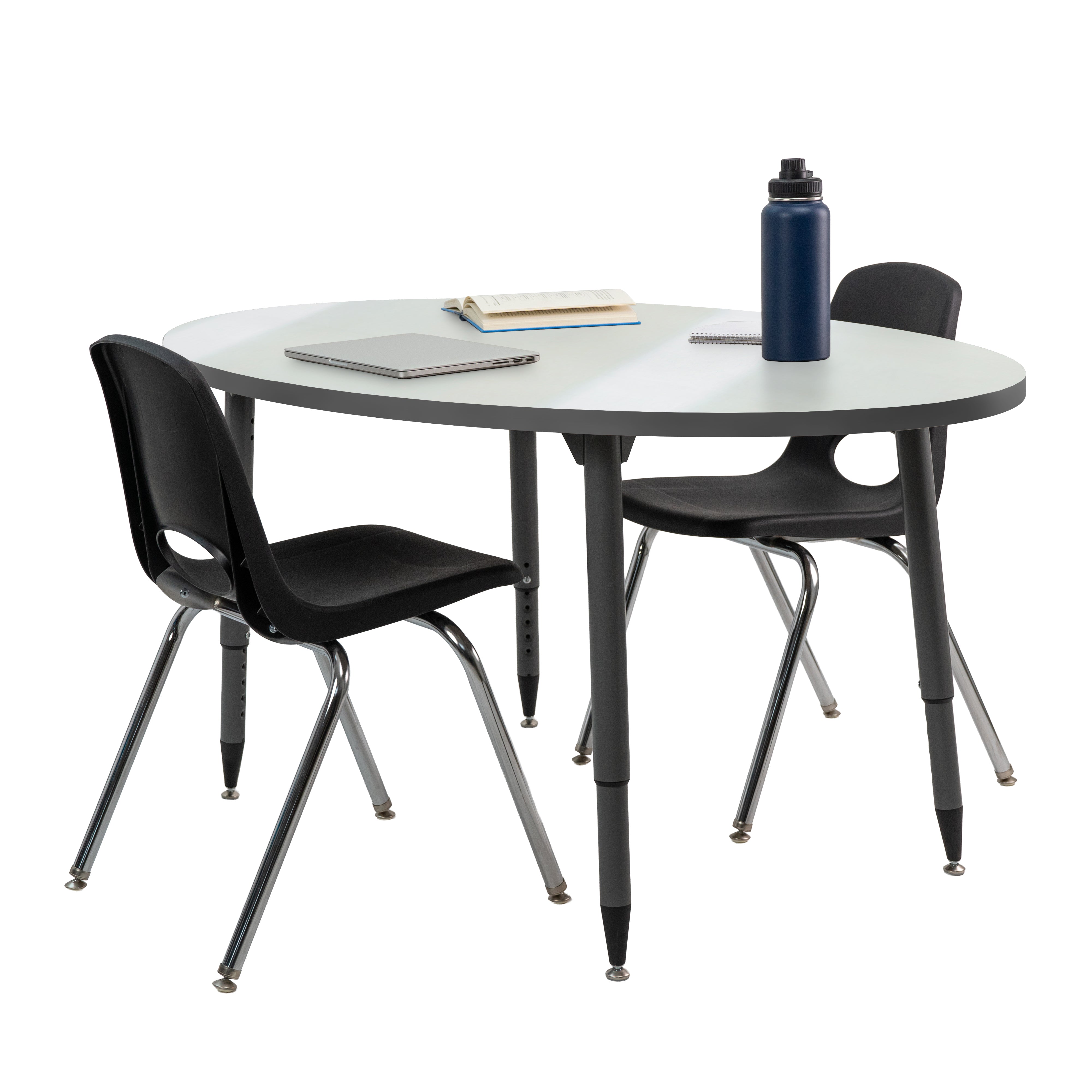 Adapte 30" x 60" Oval Dry-Erase Activity Table with Adjustable Tapered Legs - Whiteboard/North Sea