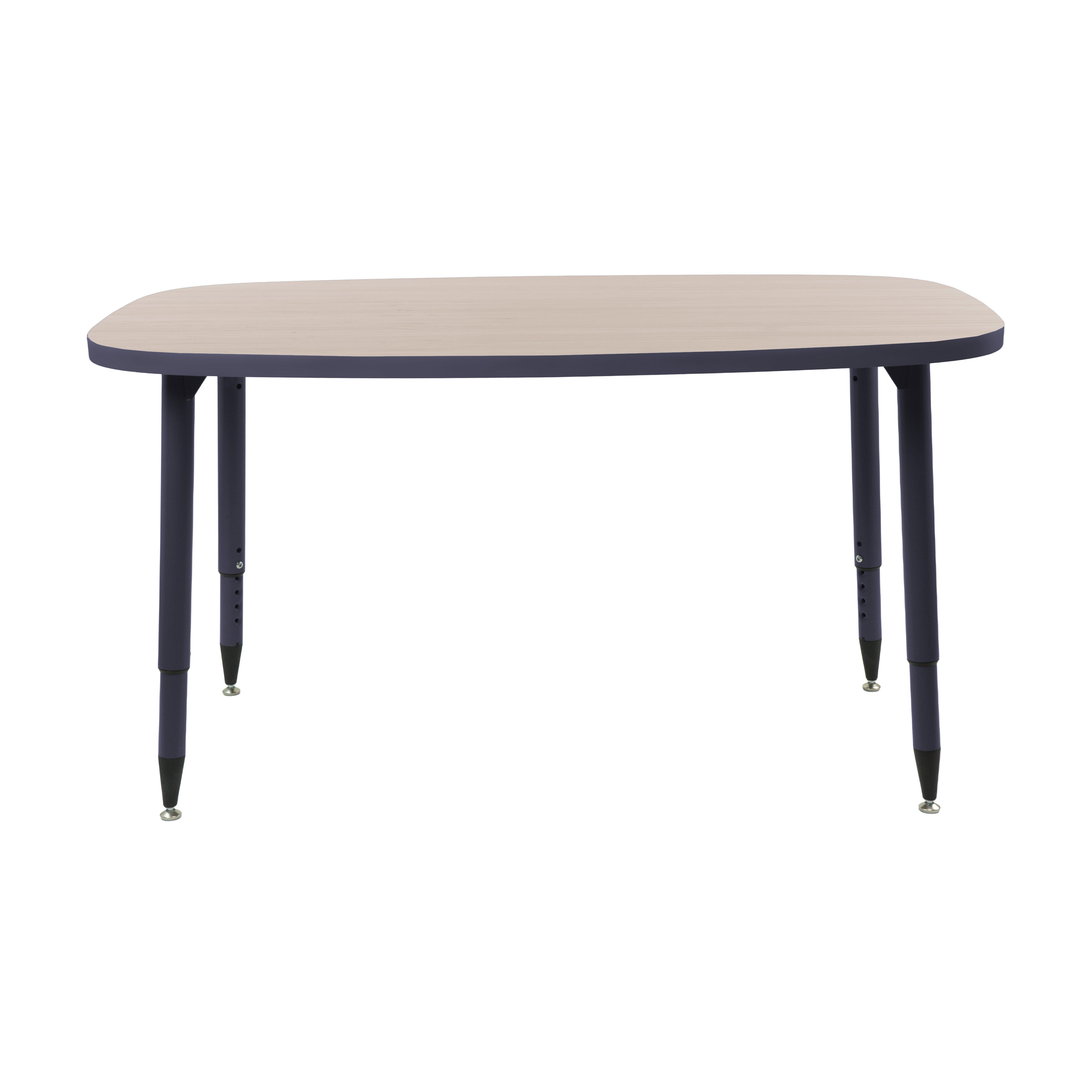 Adapte 31" x 50" Rounded Rectangle Thermofused Activity Table with Adjustable Tapered Legs - Asian Sand/Navy