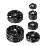 Lifeline 355Lb  Pro Olympic Grip Plate (Rubber Coated) Set: (4) 45Lb (2) 35Lb (2) 25Lb (2) 10Lb (6) 5Lb (2) 2.5 Lb Plates
