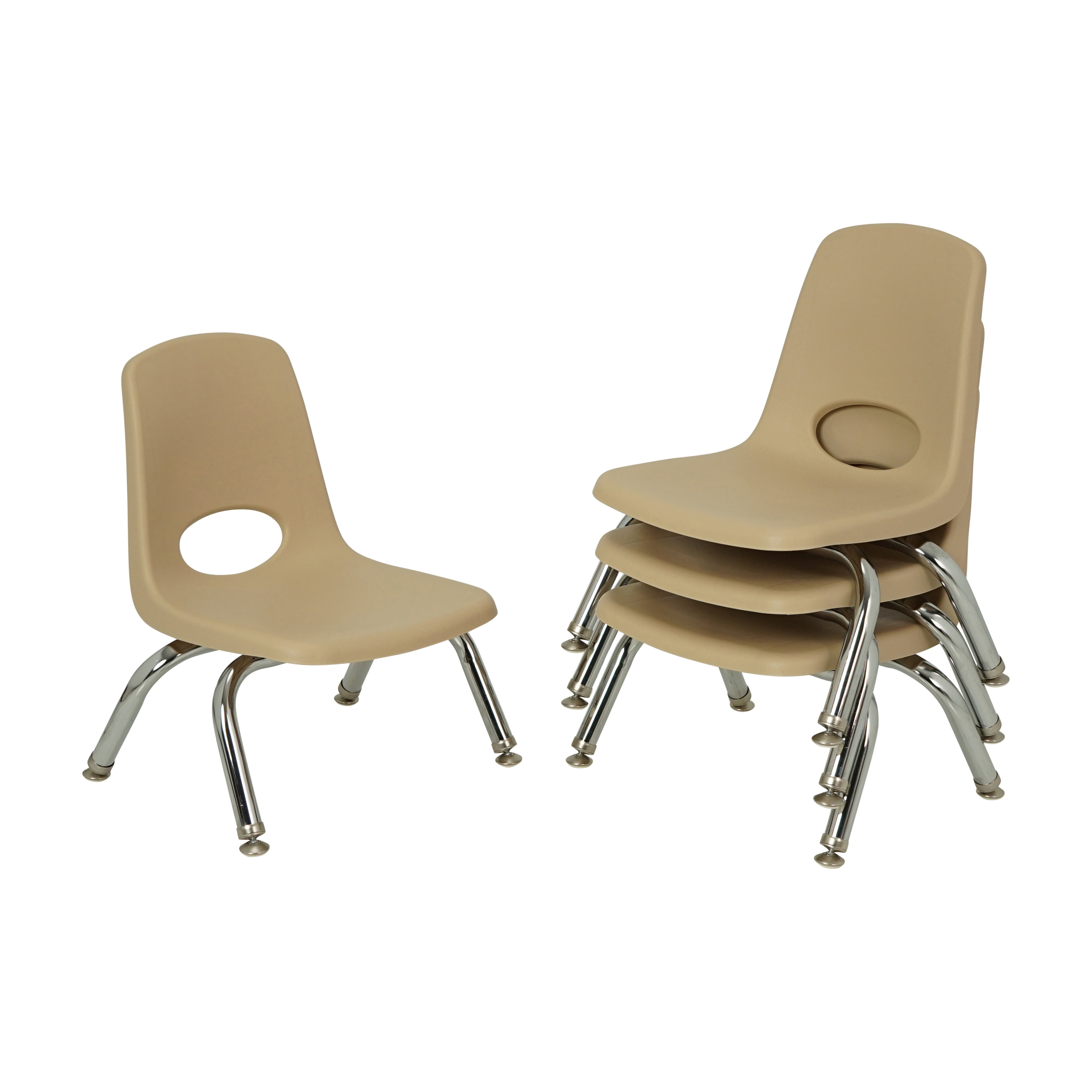 8" Stack Chair with Swivel Glides - Sand
