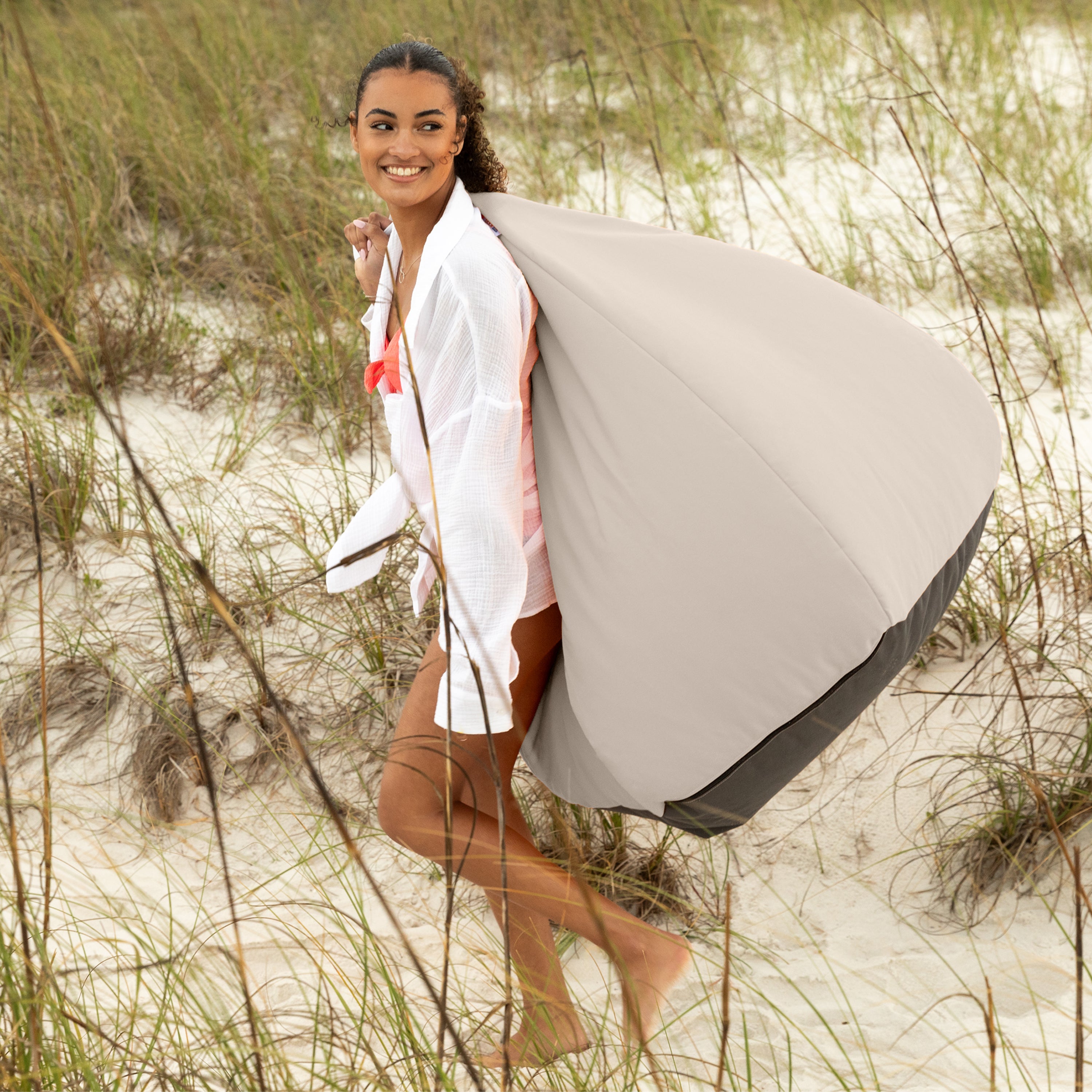 Jaxx Kiss Bean Bag Chair | Casual Poolside & Patio Seating | Sunbrella, Pearl