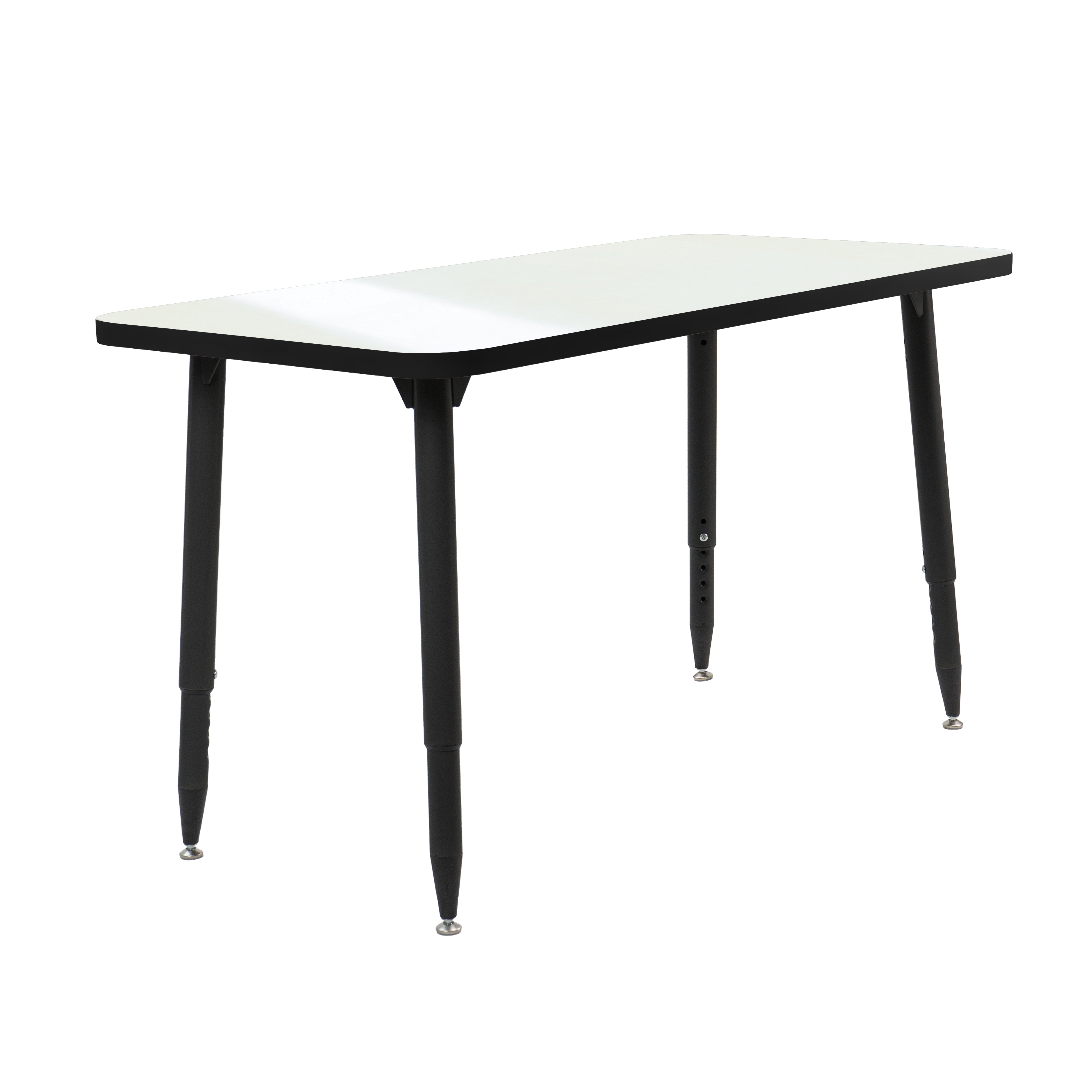 Adapte 24" x 48" Rectangle Dry-Erase Activity Table with Adjustable Tapered Legs - Whiteboard/Black