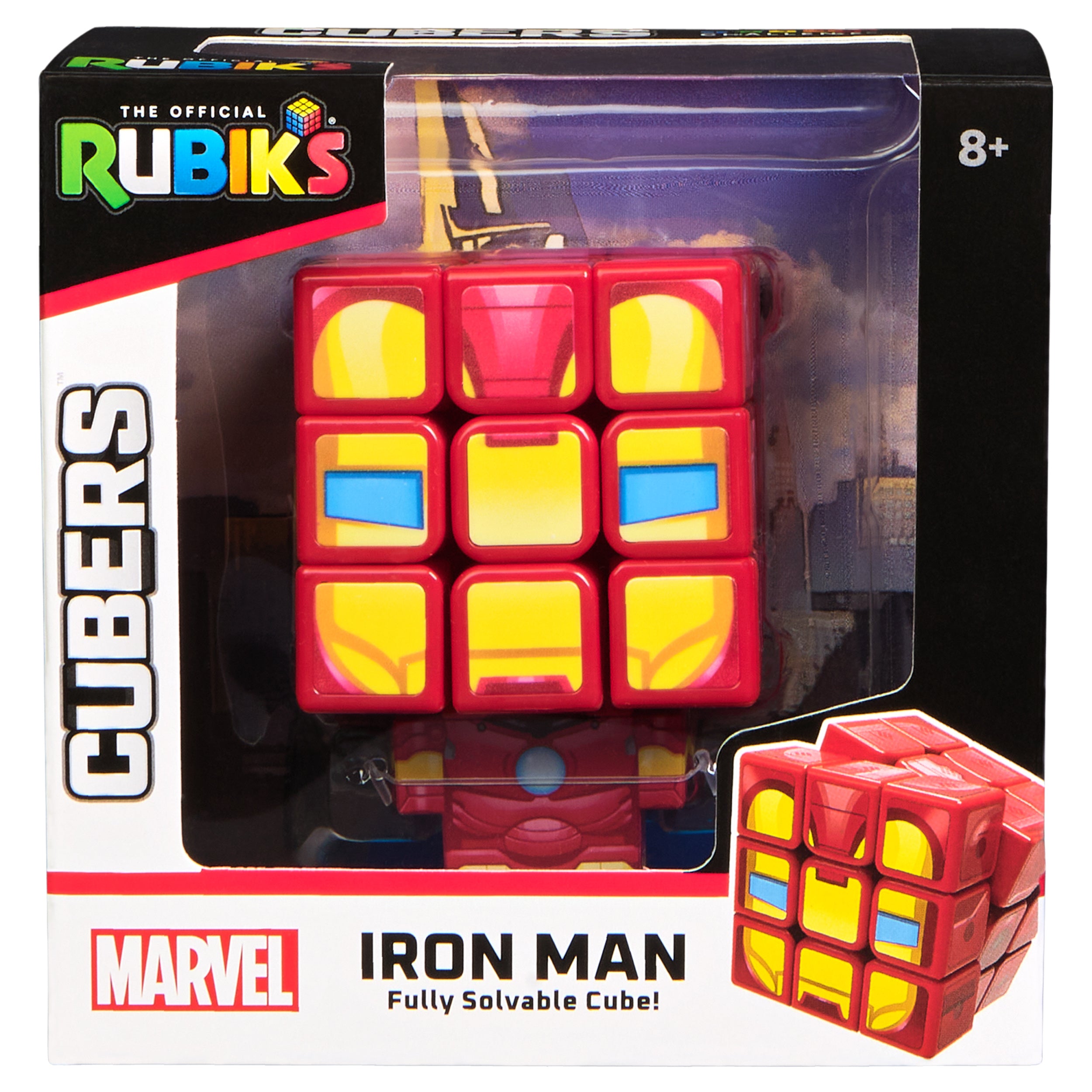 Rubik’s Cube, Iron Man Cuber, Marvel Collectible Fidget Toy & Desk Decor, Challenging Brain Teaser for Fans of Marvel Rivals & Action Movies, for Ages 8 & Up