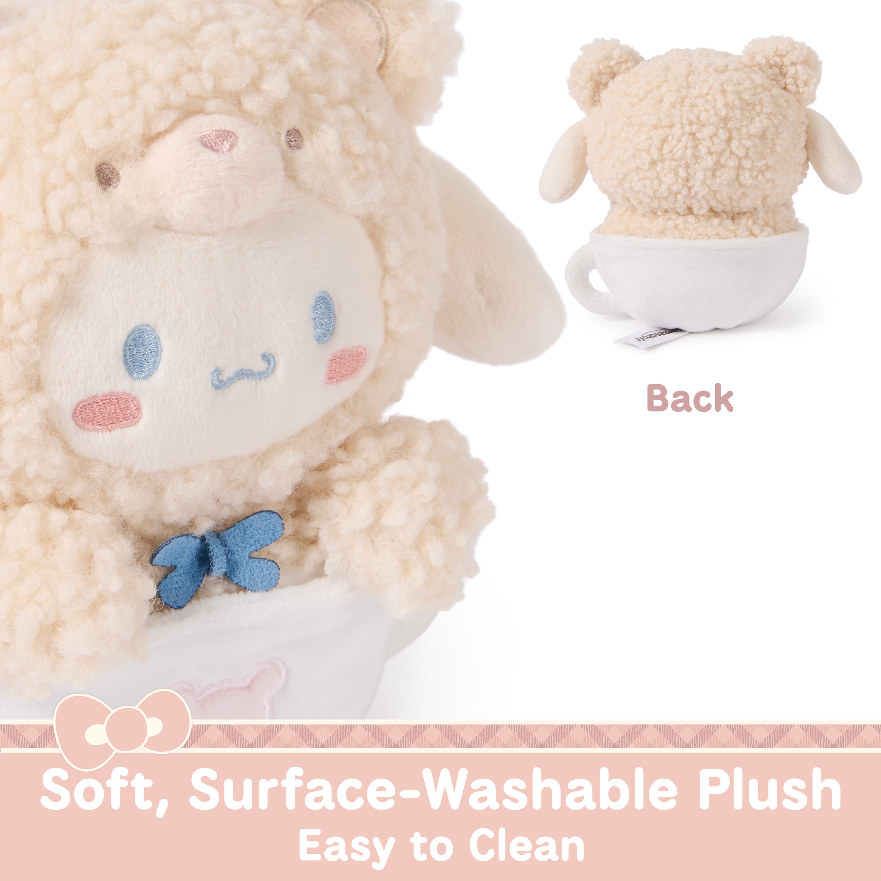 GUND Sanrio Official Hello Kitty and Friends Cinnamoroll Café Latte Teddy Bear Plush, Collectible Plush Toy, Stuffed Animal for Ages 1 and Up, 6”