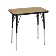 18" x 30" Rectangle T-Molding Activity Table with Adjustable Standard Swivel Glide Legs - Pasadena Oak/Black
