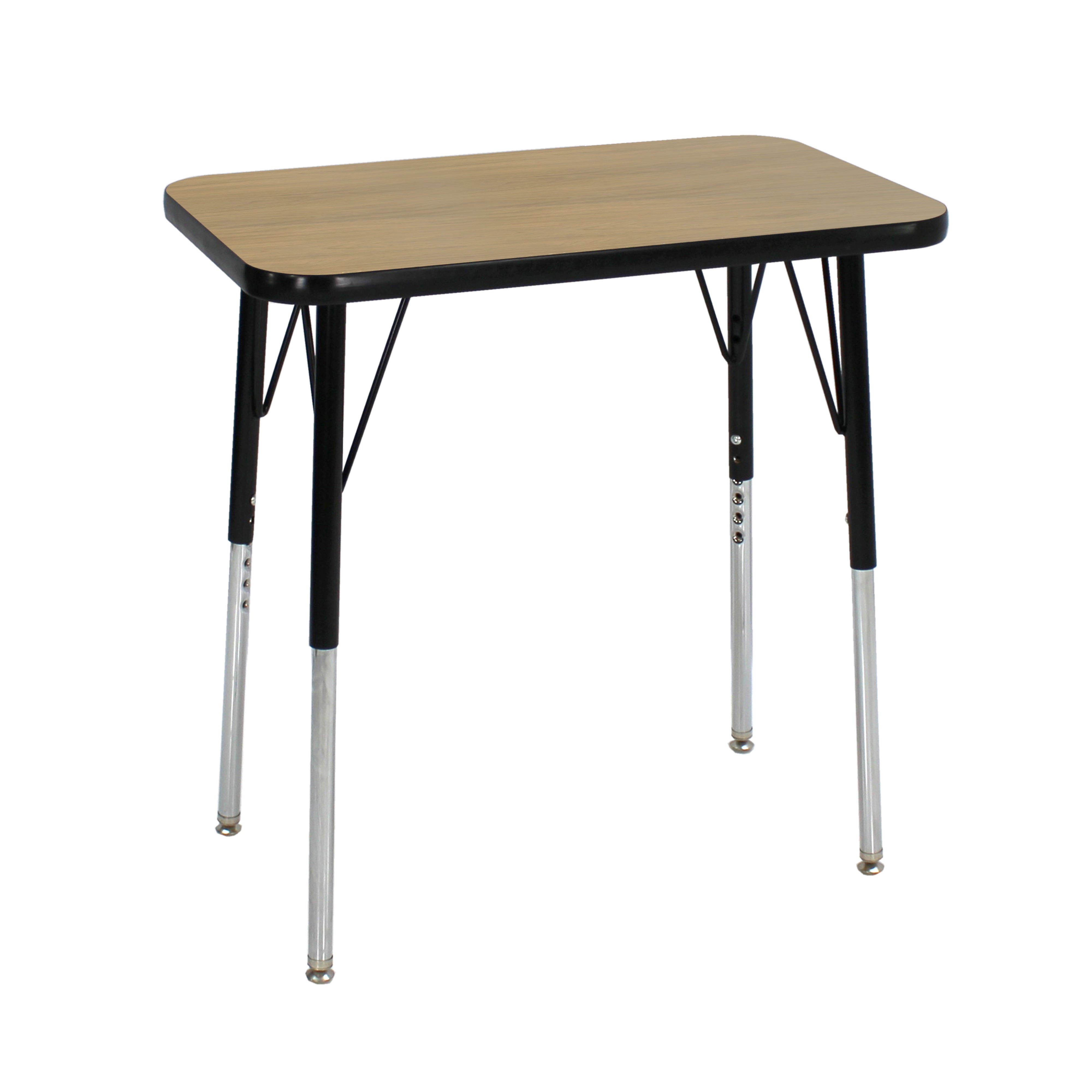 18" x 30" Rectangle T-Molding Activity Table with Adjustable Standard Swivel Glide Legs - Pasadena Oak/Black