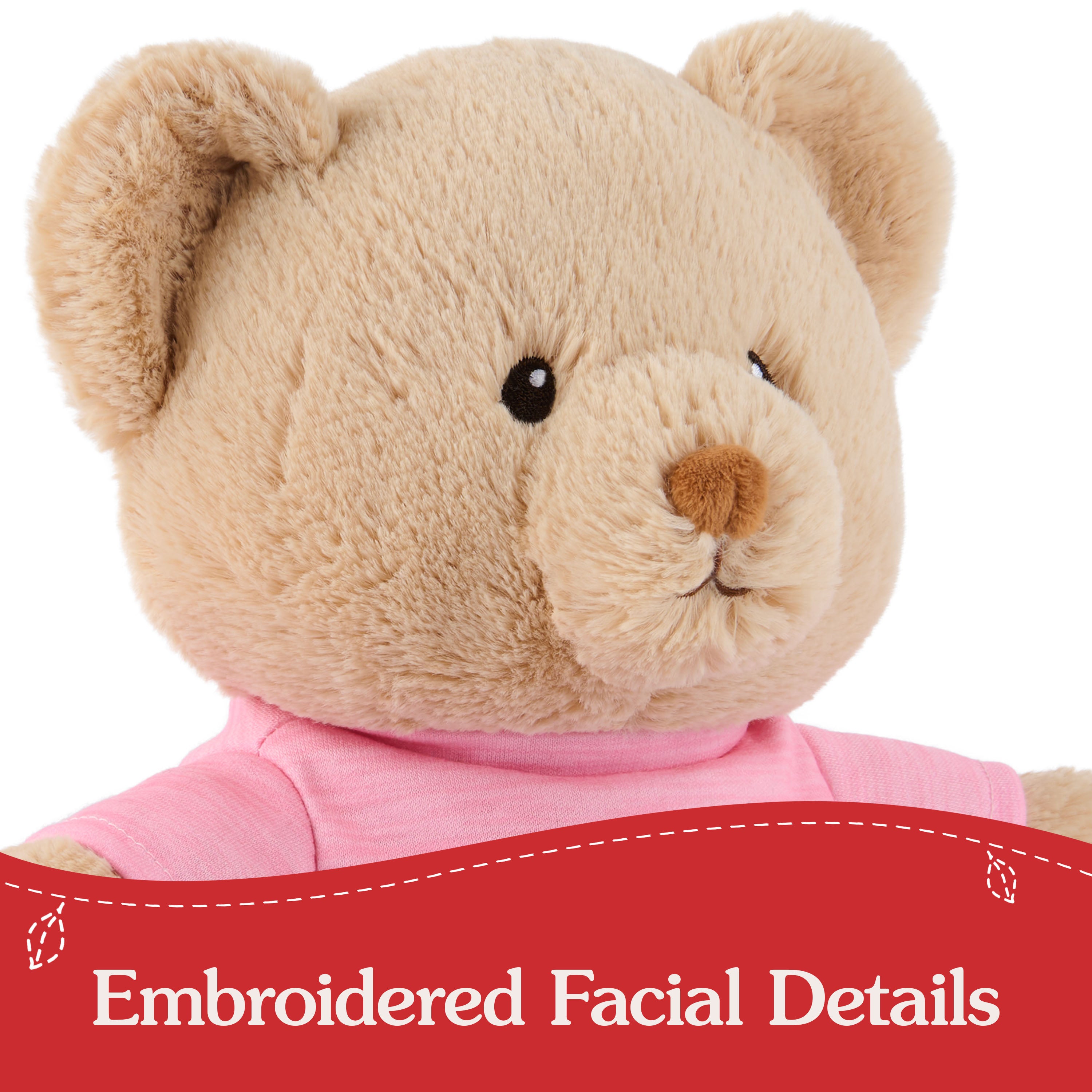 GUND “I'm the Big Sister” Sustainable Message Bear with Pink T-Shirt, Teddy Bear Made from 100% Recycled Materials for Ages 1 and Up, Tan, 12”