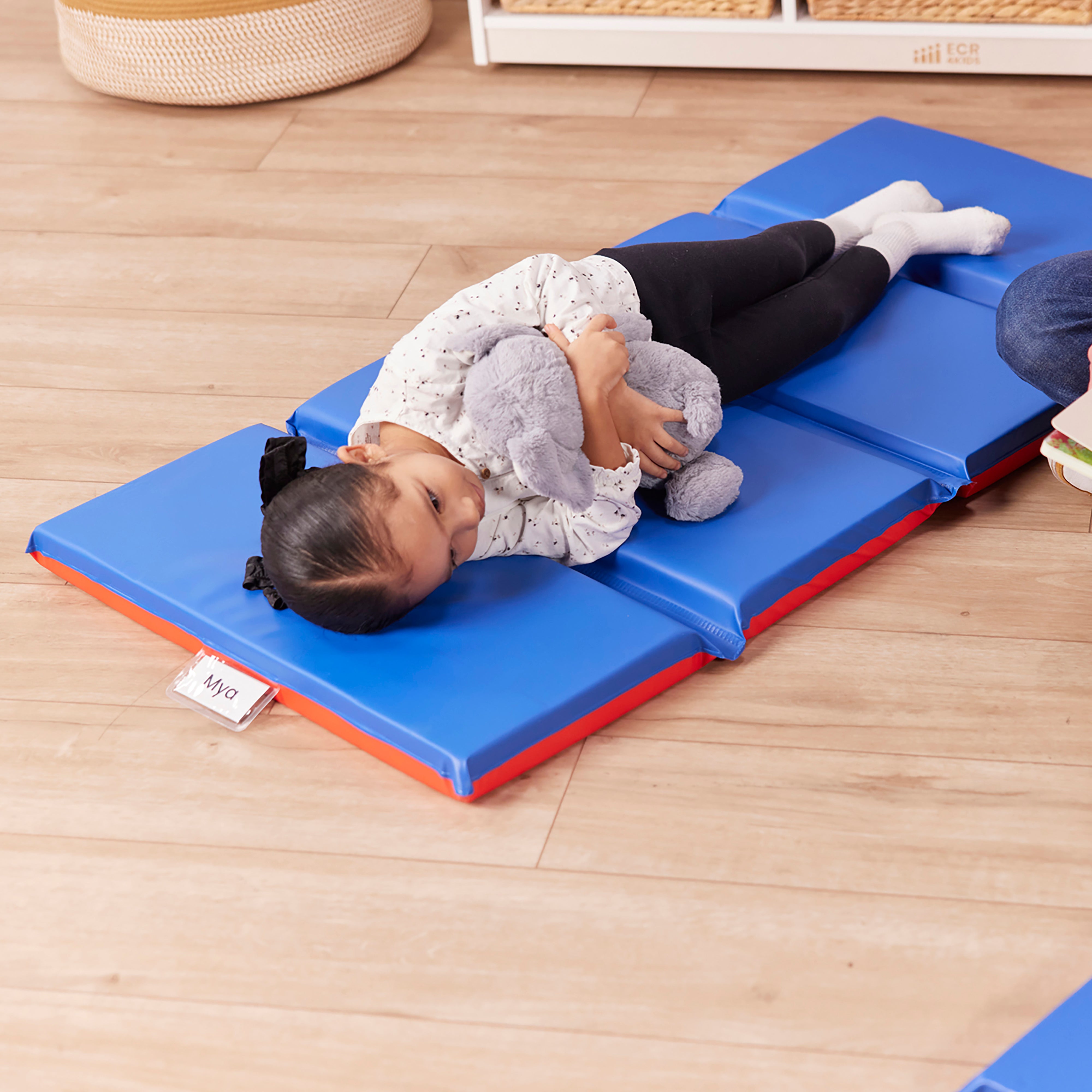 Heavy-Duty Folding Rest Mat 4-Section 2in 5-Pack - Blue/Red
