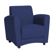 Pro Series Upholstered Mobile Common Area Chair - Navy