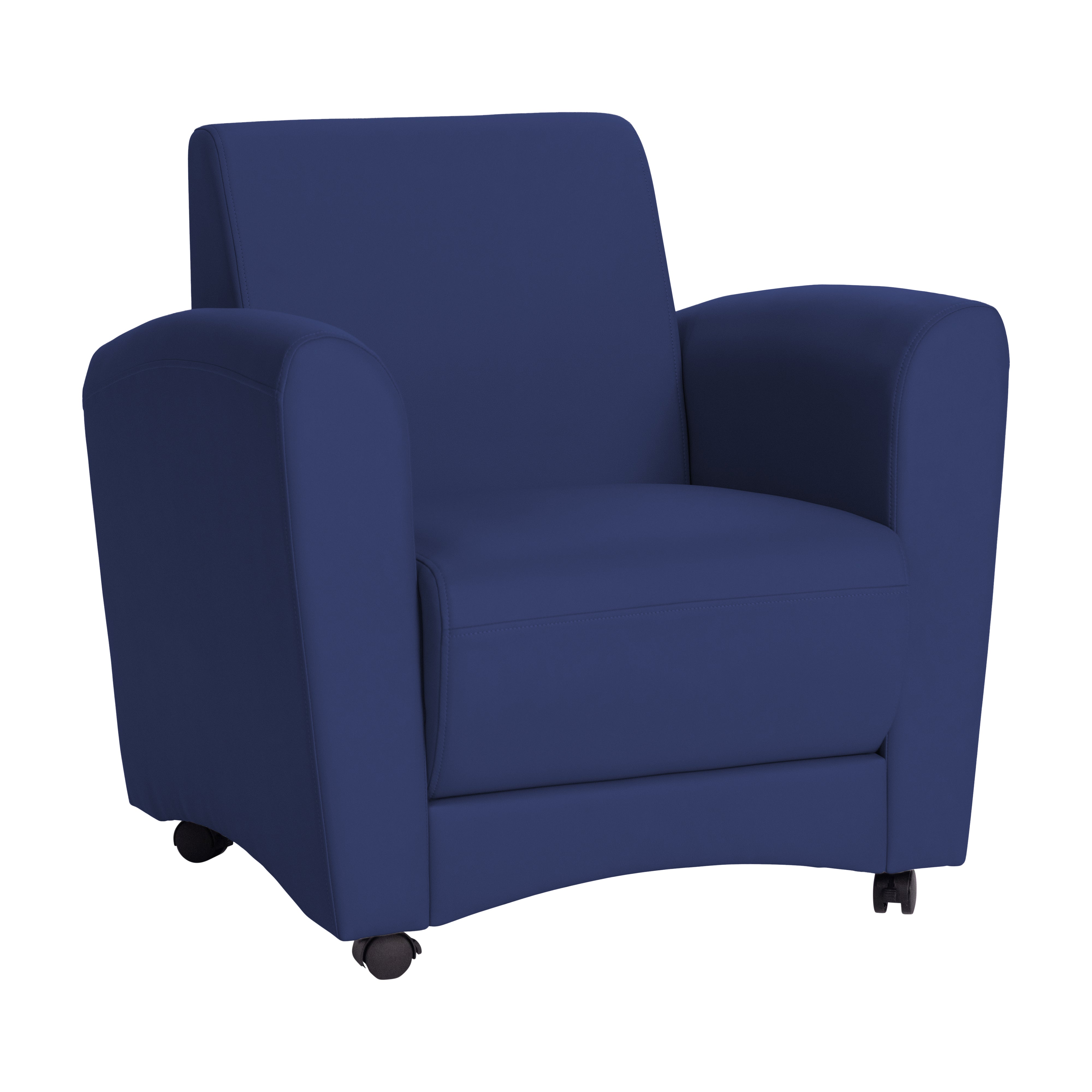 Pro Series Upholstered Mobile Common Area Chair - Navy