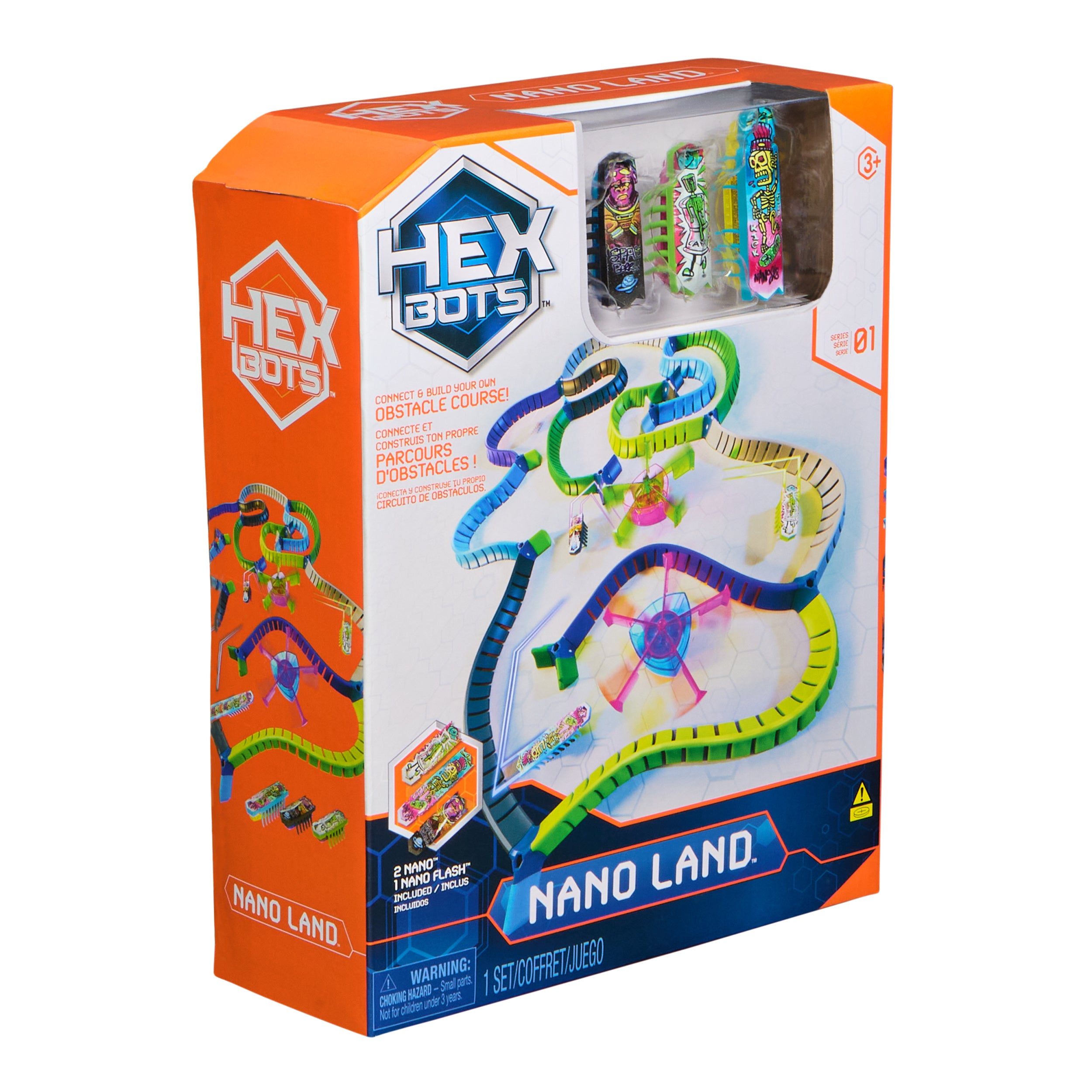 HEX BOTS Nano Land, Sensory Toys for Kids & Cats with Over 40 Pieces & 3 Nano Bots, Toy Playsets & Mini Robot Toy for Kids Ages 3 & Up, Batteries Included