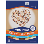Shades of Me Construction Paper, Heavyweight, 5 Assorted Skin Tone Colors, 9" x 12", 50 Sheets