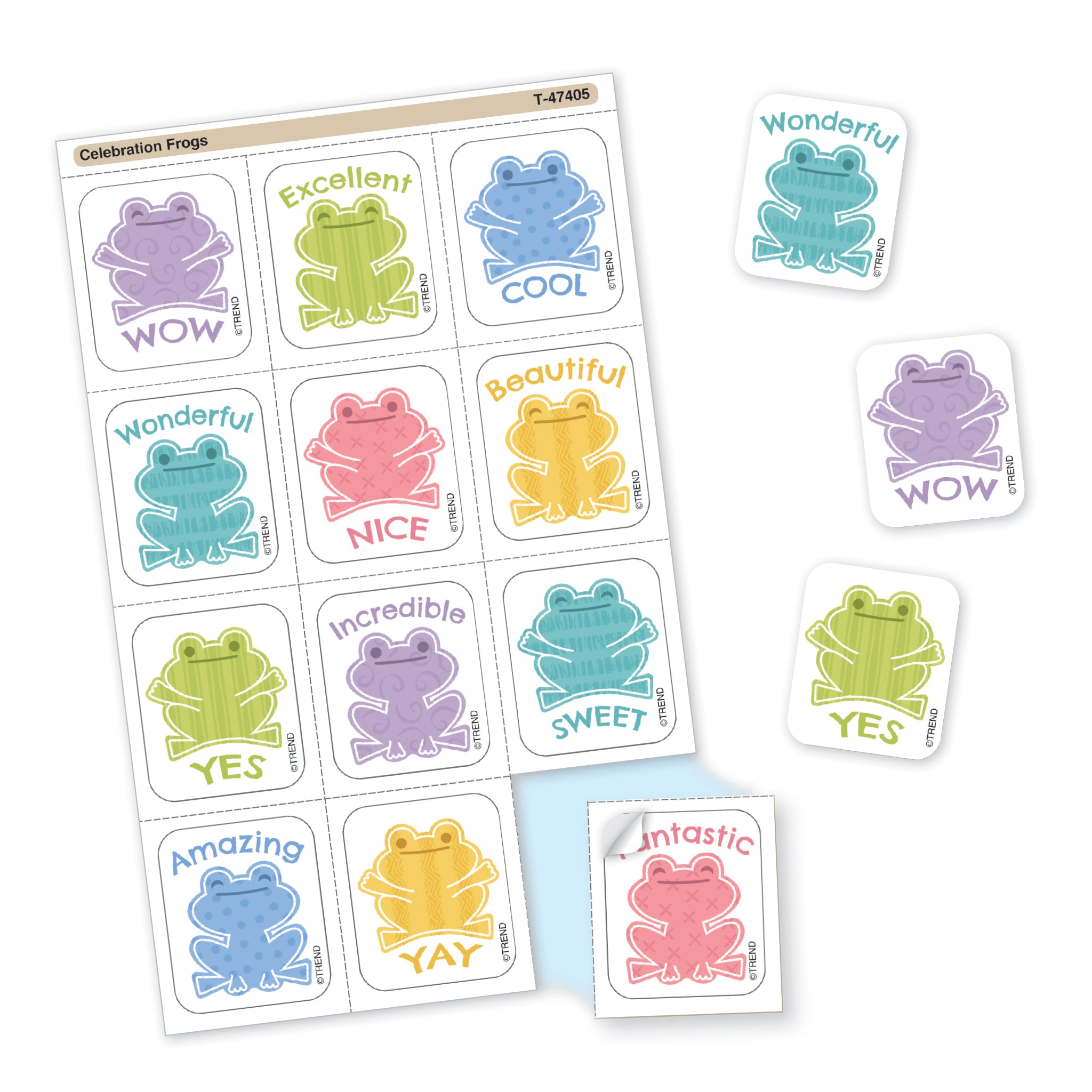 Celebration Frogs Tear & Share Stickers®, 60 Count