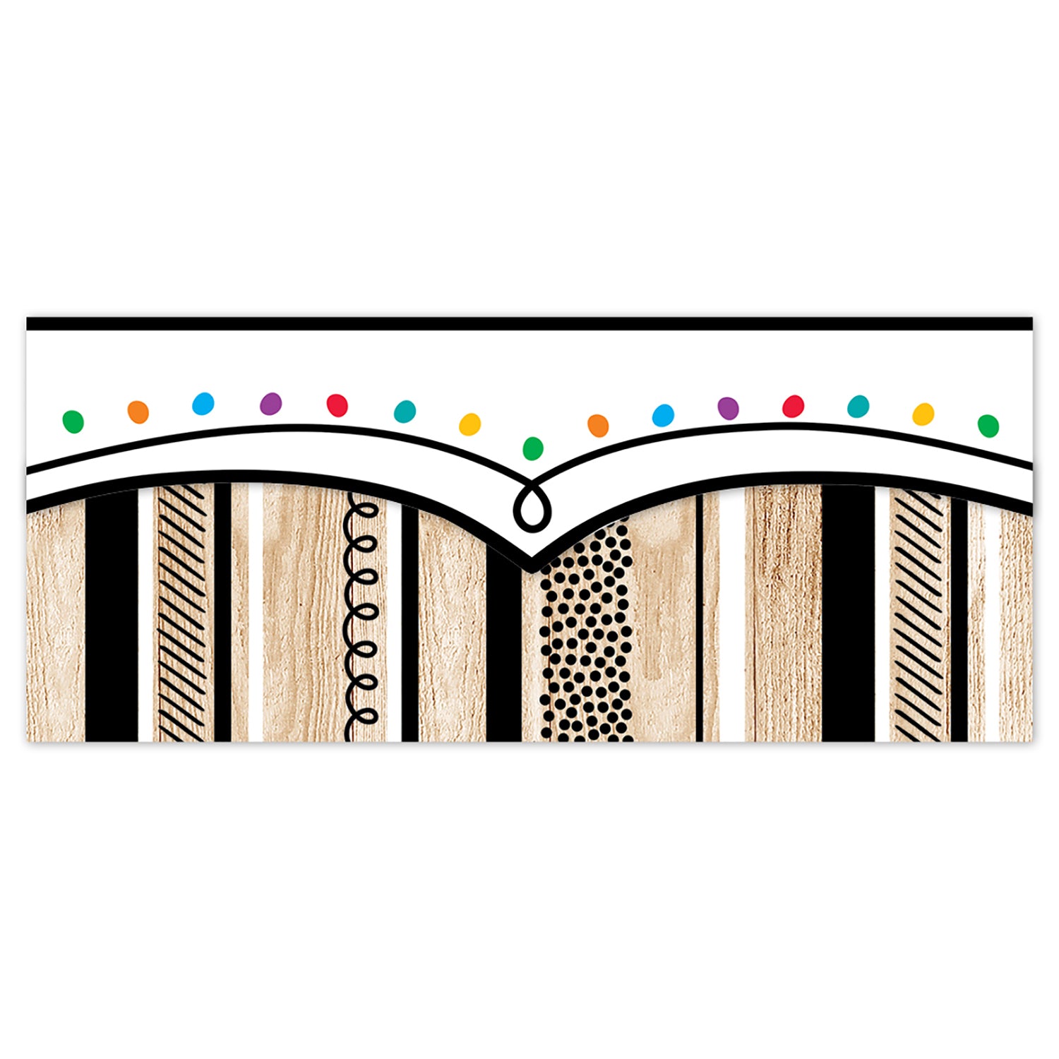 Core Decor Stripes and Doodles on Wood EZ Border, 48 Feet