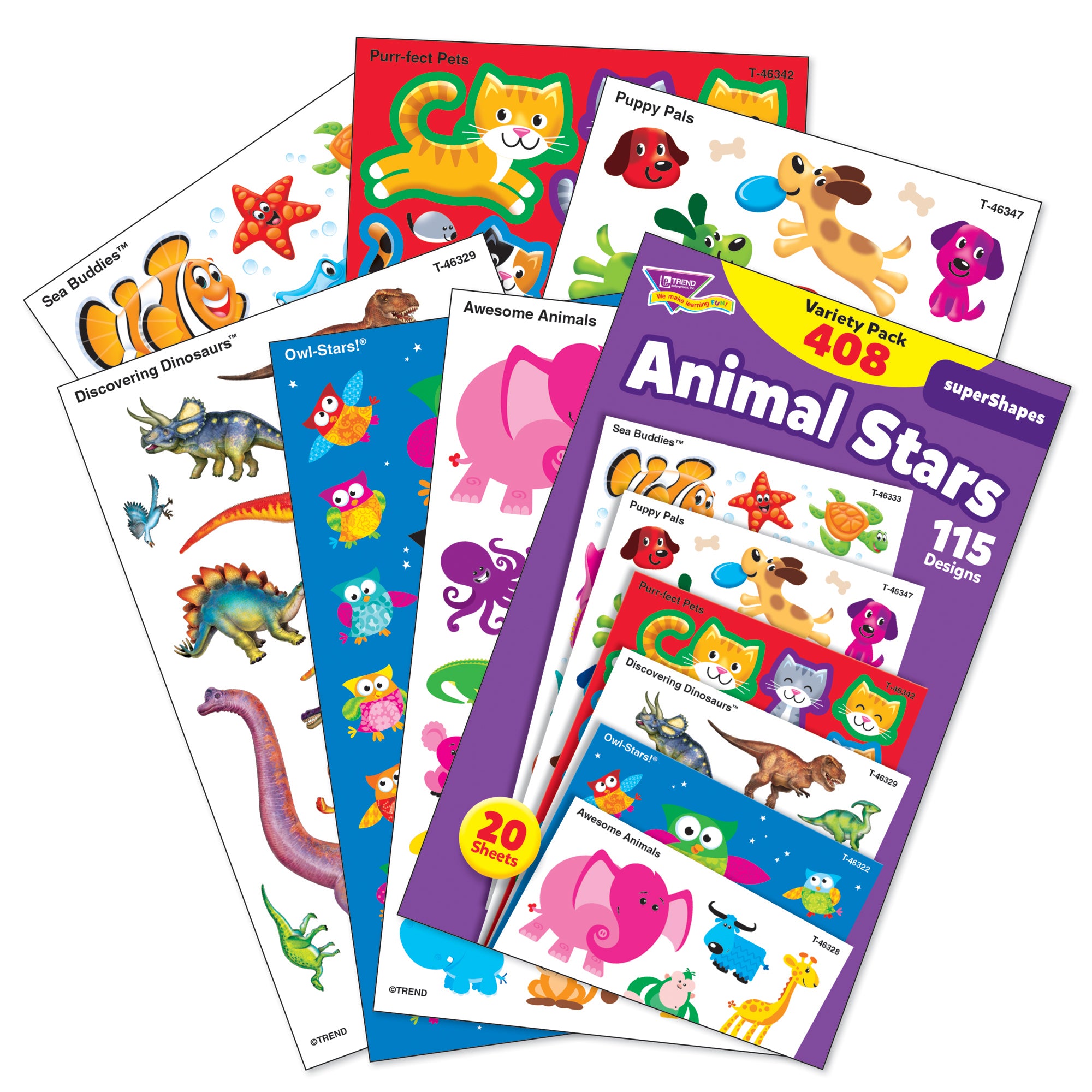 Animal Stars superShapes Stickers-Large VarPk, 408ct