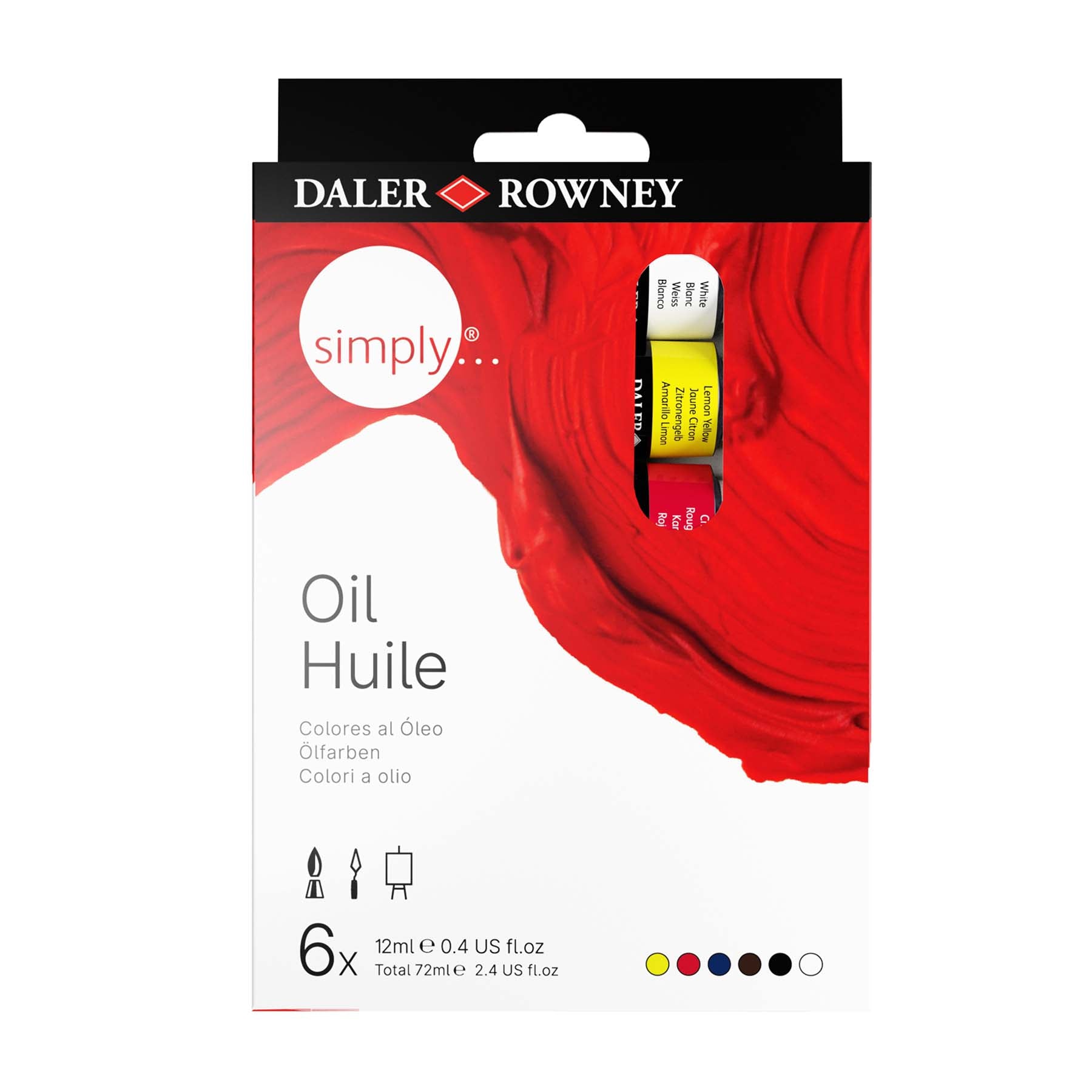 Simply... Oil Paint Set, Assorted Colors, 12ml, 6 Pieces