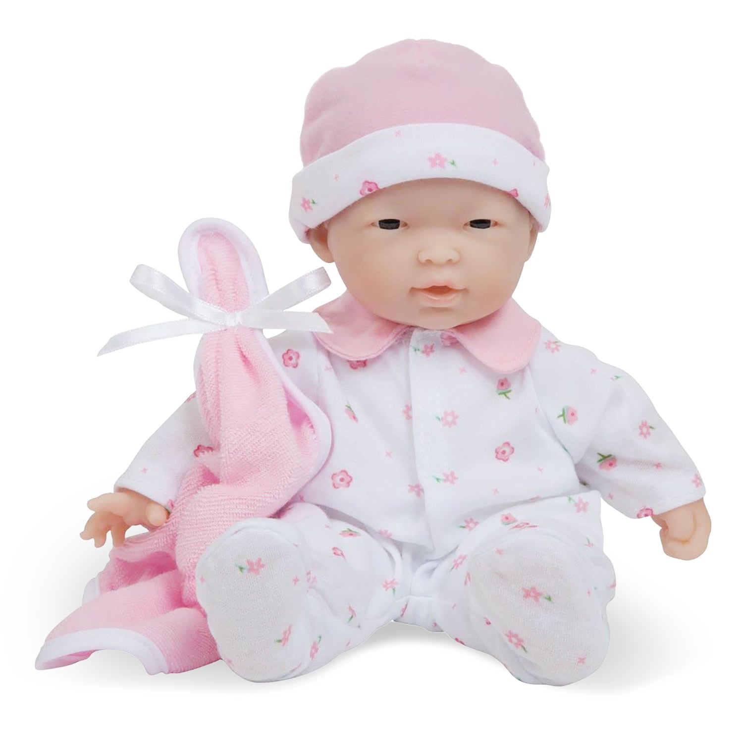 La Baby Soft 11" Baby Doll, Pink with Blanket, Asian