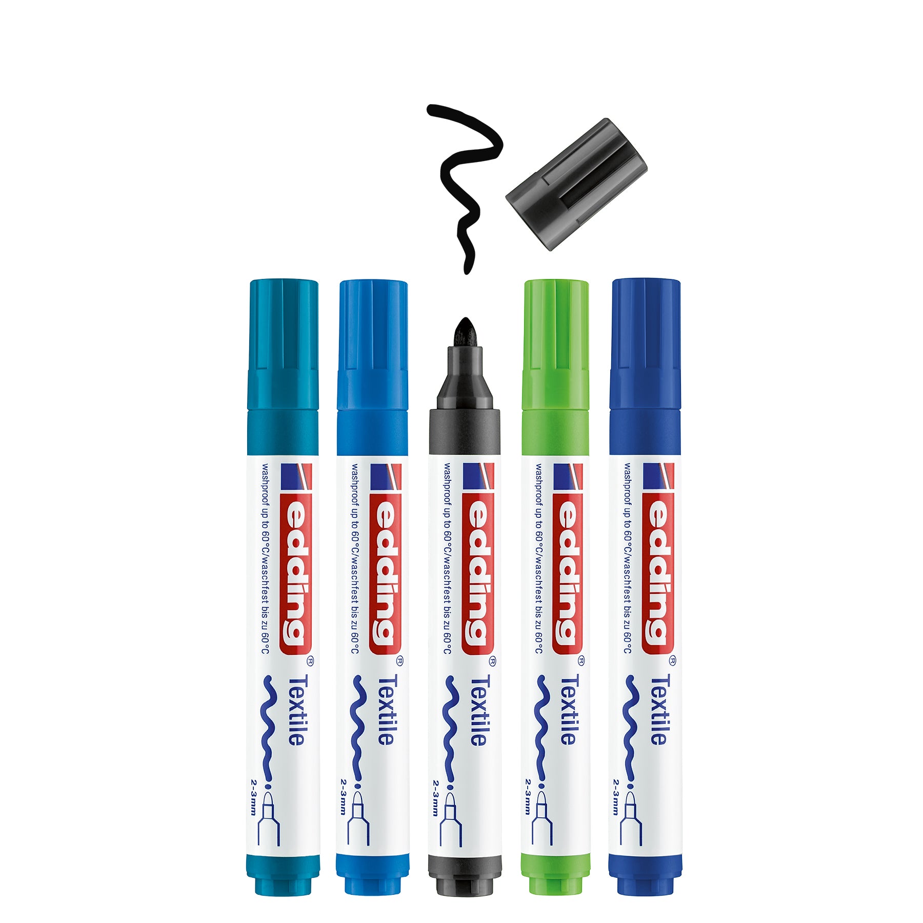 edding 4500 Textile Marker - Set of 5 - Cool