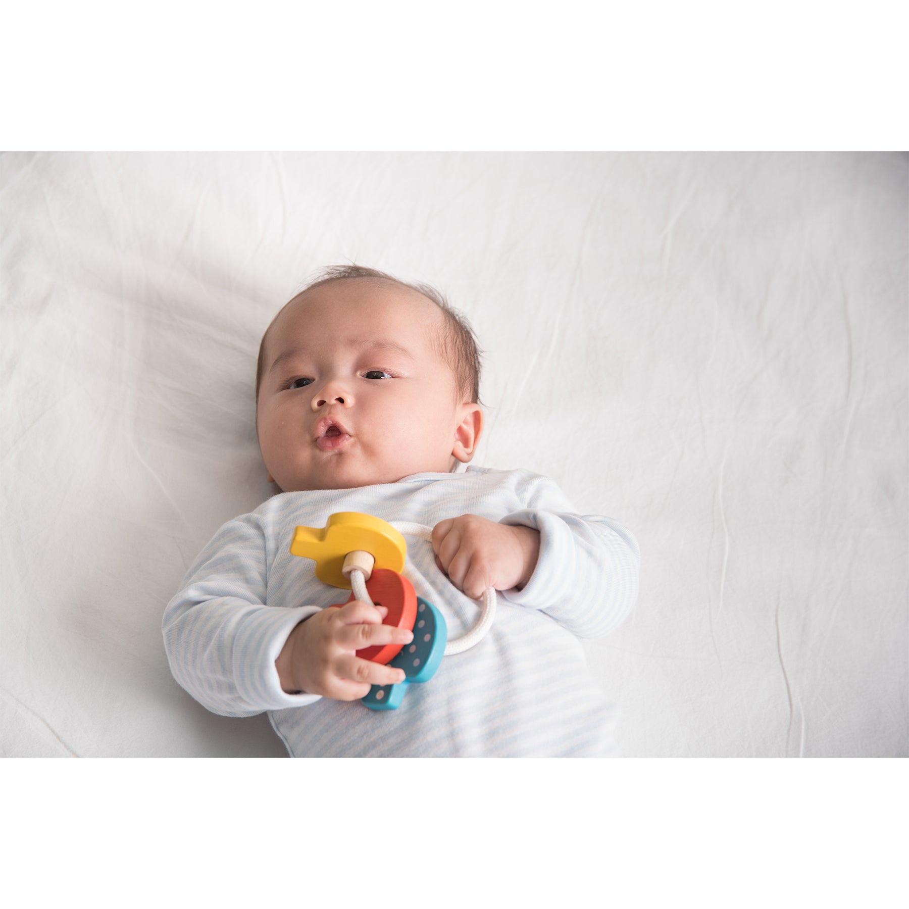 Wooden Baby Key Rattle and Teether
